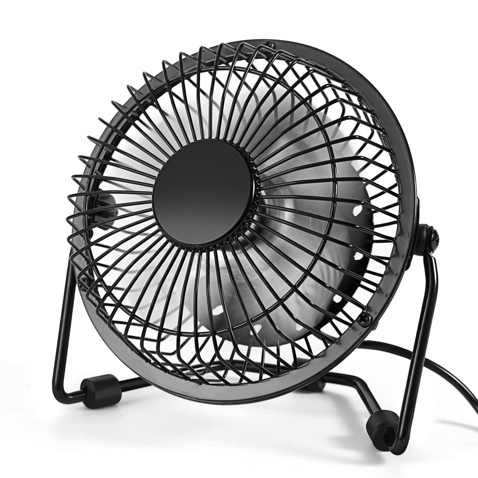 Amken Small Desk Fan, 4 Inch Usb Fan Powered By Usb, 360 Rotation   Small Fans For Bedroom, Office, Table   Ultra Quiet Personal