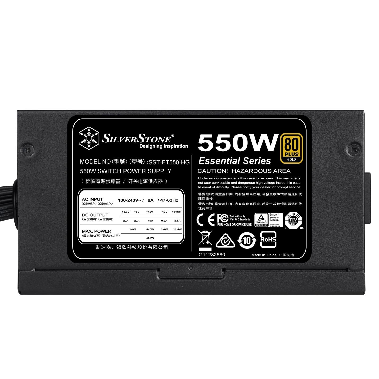 Silverstone Technology 550 Watt Semi Modular 80 Plus Gold Computer Power Supply Psu, Sst Et550 Hg