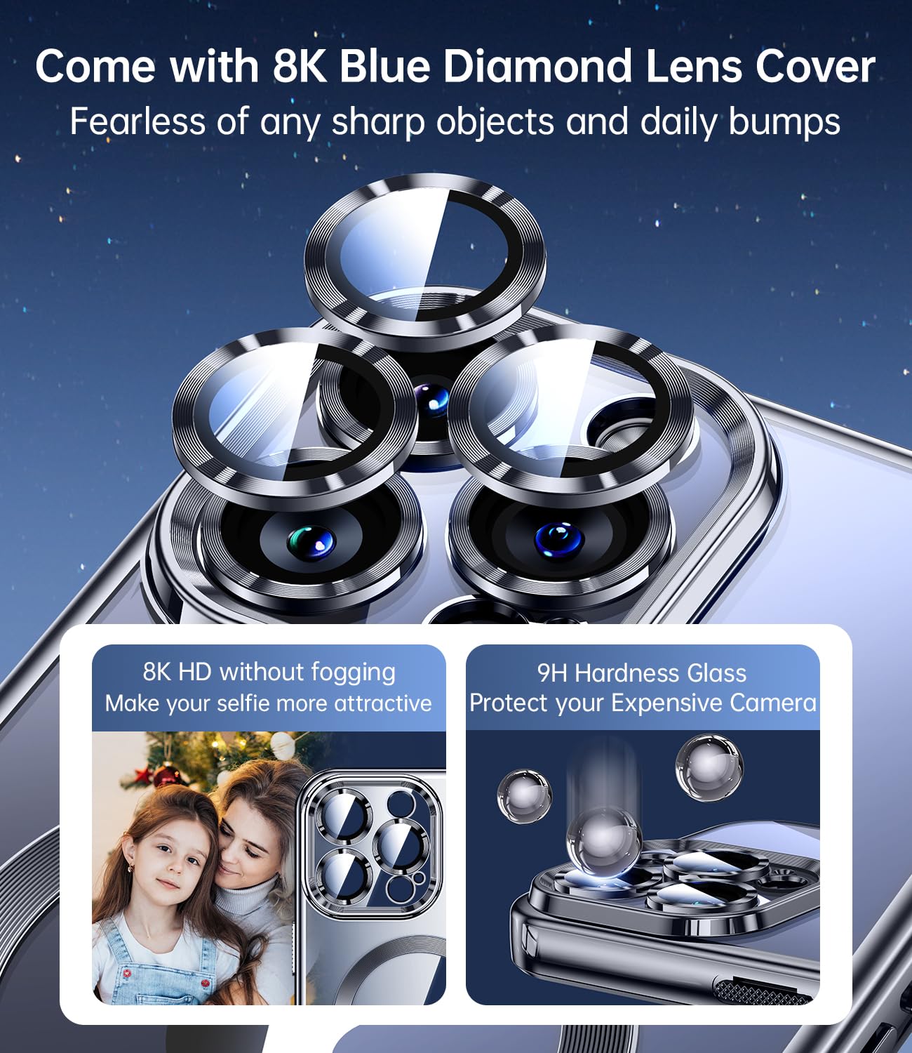 Jueshituo Magnetic Glossy Titanium For Iphone 15 Pro Max Case With Full Camera Protection [Perfect Match For Magsafe] [No.1 Stro