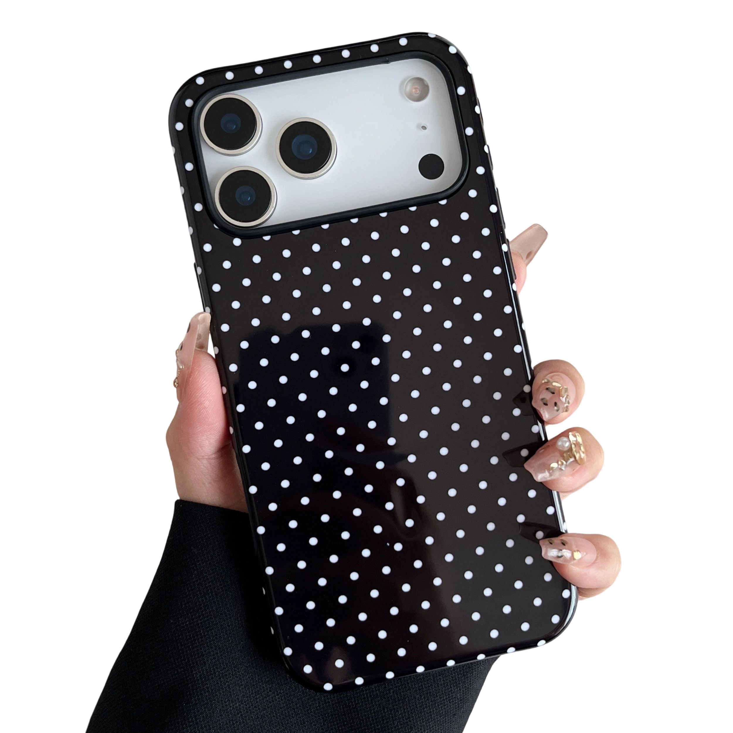ZTOFERA Magnetic Case for iPhone 17 Pro, Compatible with Magsafe, Polka Dot Aesthetic Phone Case Cute for Girl Women, Hard PC+So