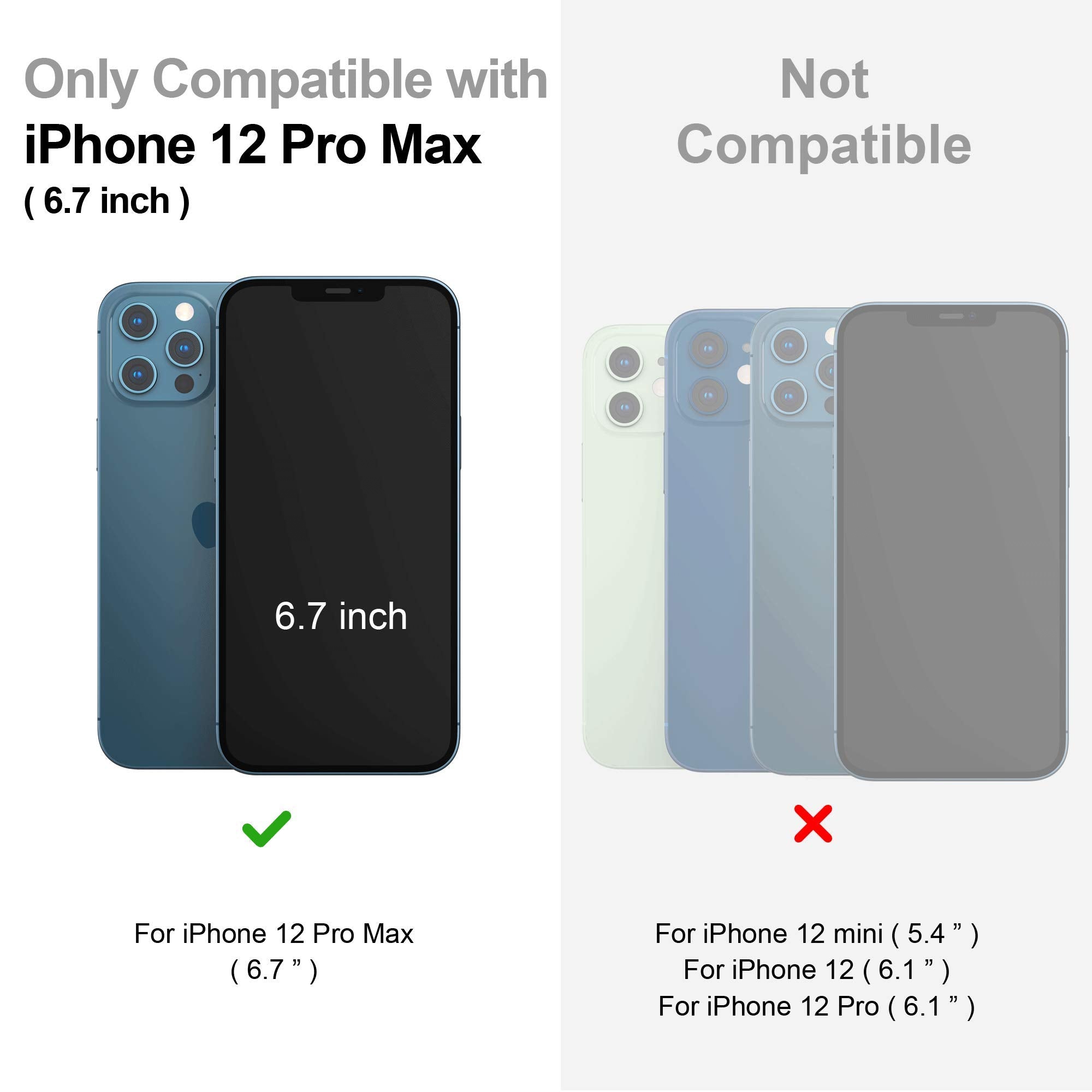 Surphy Faux Leather Case Compatible With Iphone 12 Pro Max Case 6.7 Inch, Premium Faux Leather Case Cover (With Metallic Buttons