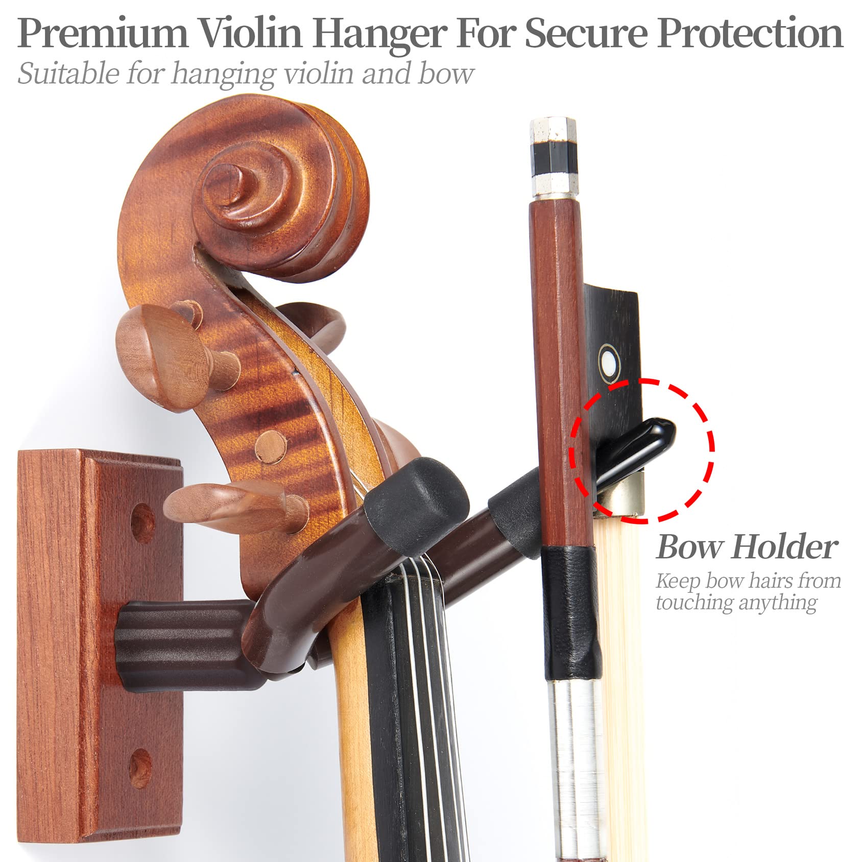 Violin Wall Mount,Violin Hanger   Mahogany Wood Violin Viola Hanger