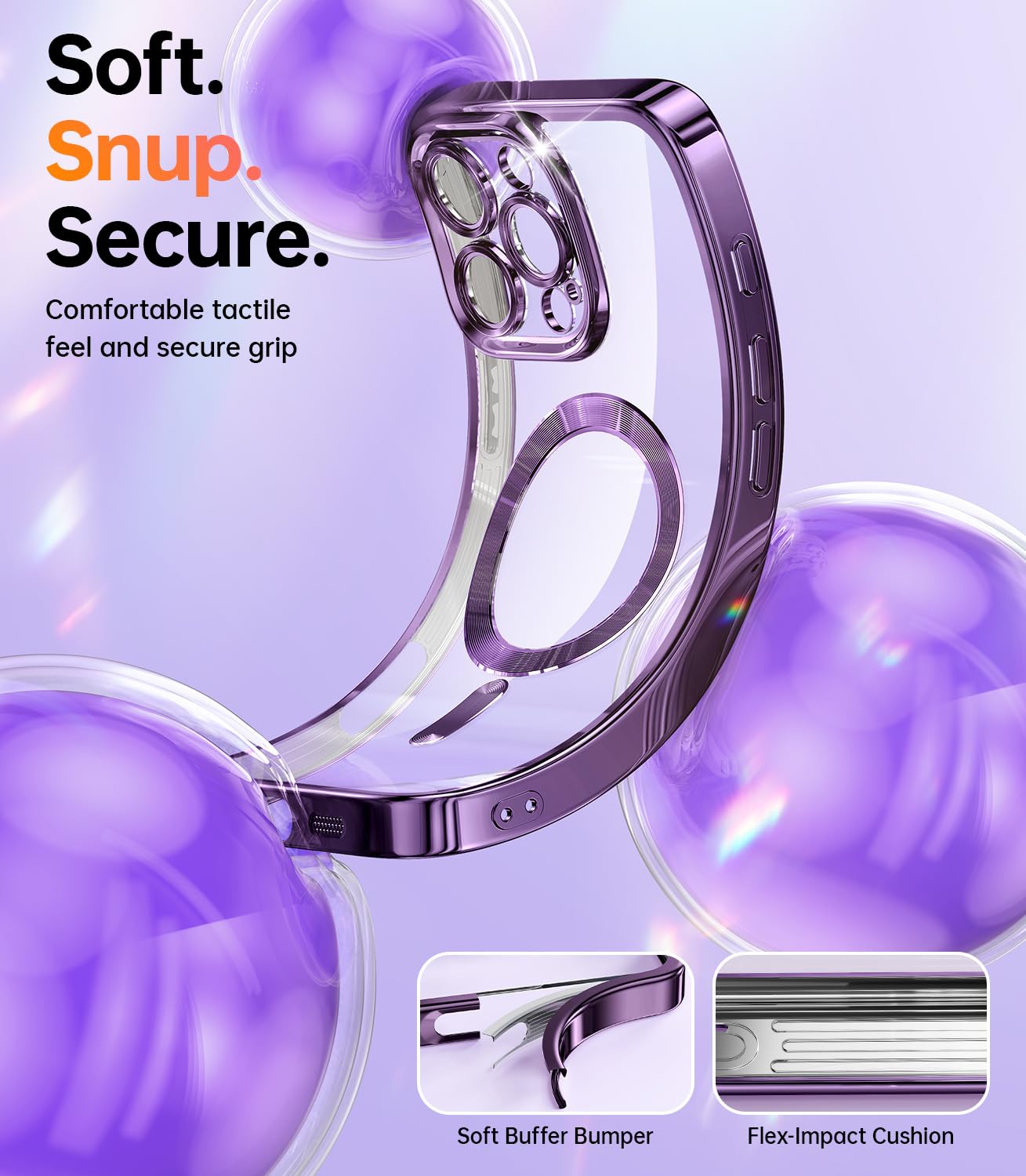 Meifigno Designed For Iphone 16 Pro Case 6.3'', [Glitter Card & Wrist Strap] [Compatible With Magsafe] [2X Privacy Screen Protec