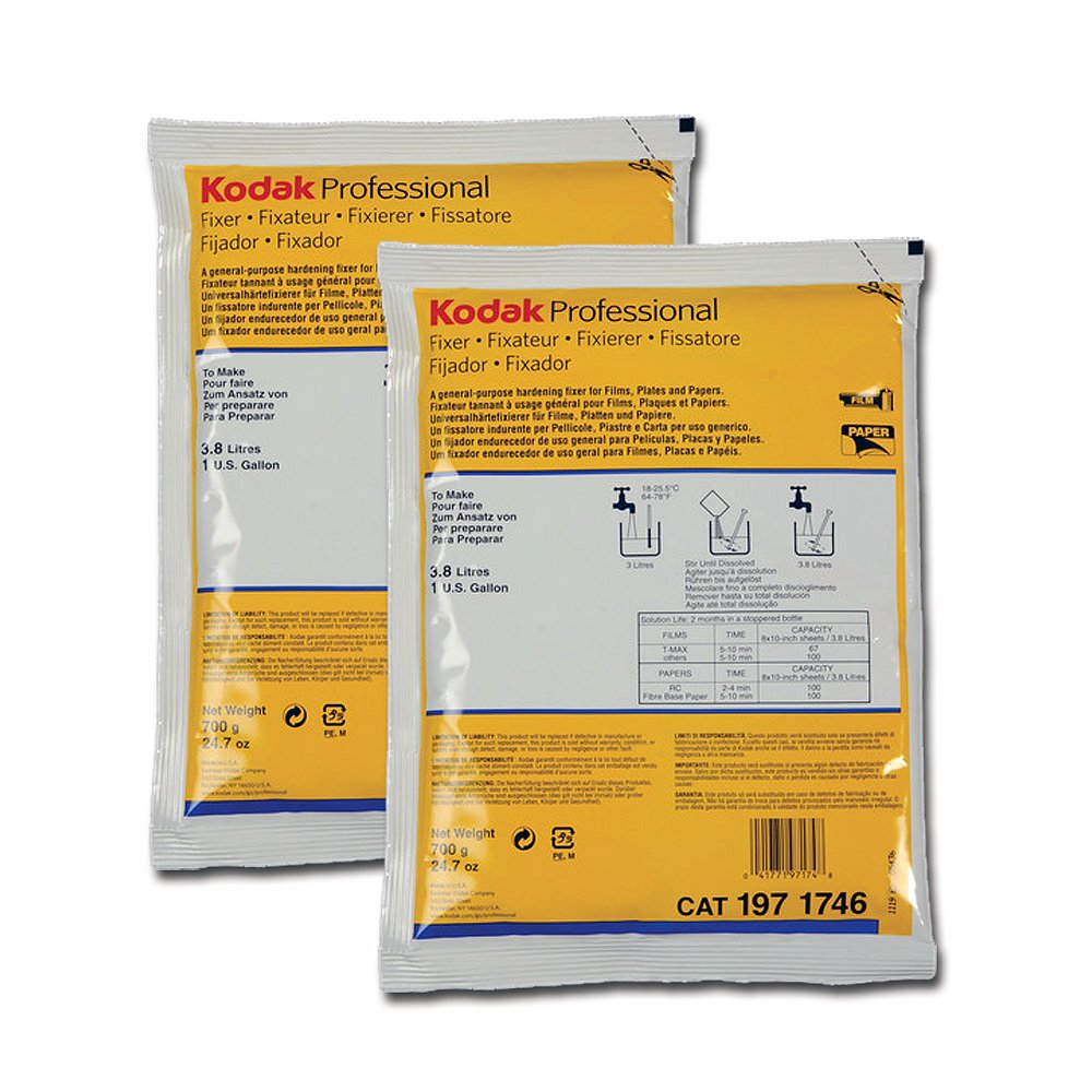 2-Pack Kodak Fixer For Black & White Film & Paper (Powder) Makes 2 Gallons