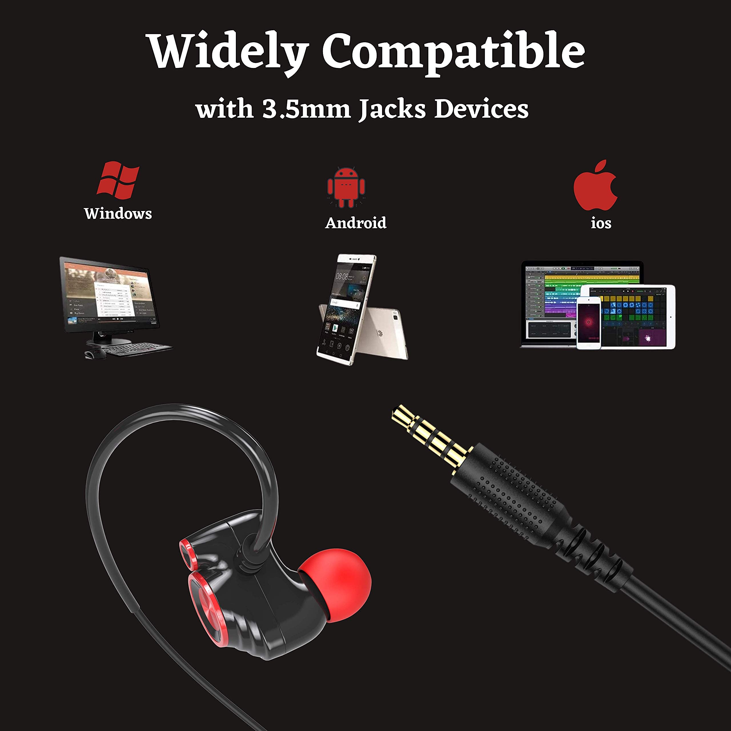 Hp Ps4 Gaming Earbuds In Ear Headphones With Mic, Stereo Bass Earphones With Detachable Dual Microphone And Volume Control For M