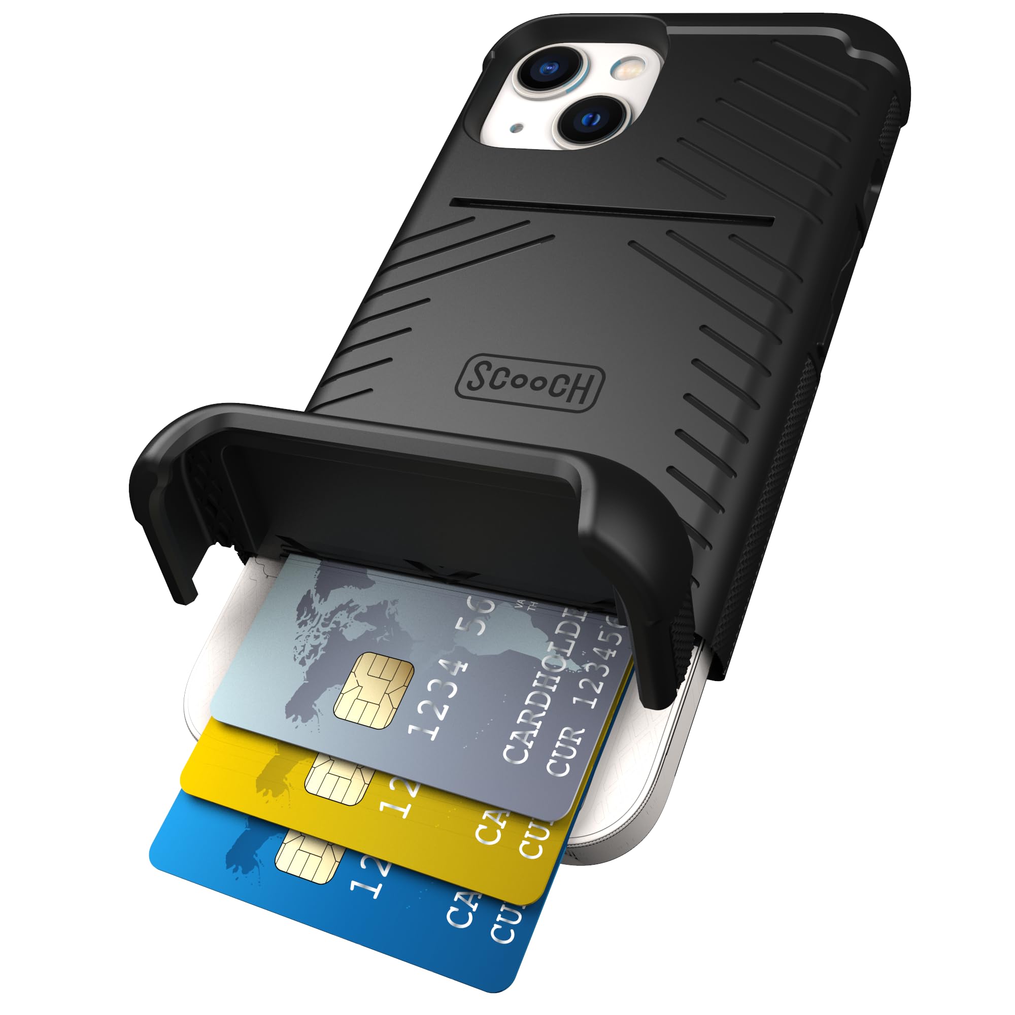 Scooch for iPhone 13 Case with Card Holder, Wingmate Wallet Case with Hidden Card Slot and RFID Protection for up to 4 Cards, 10