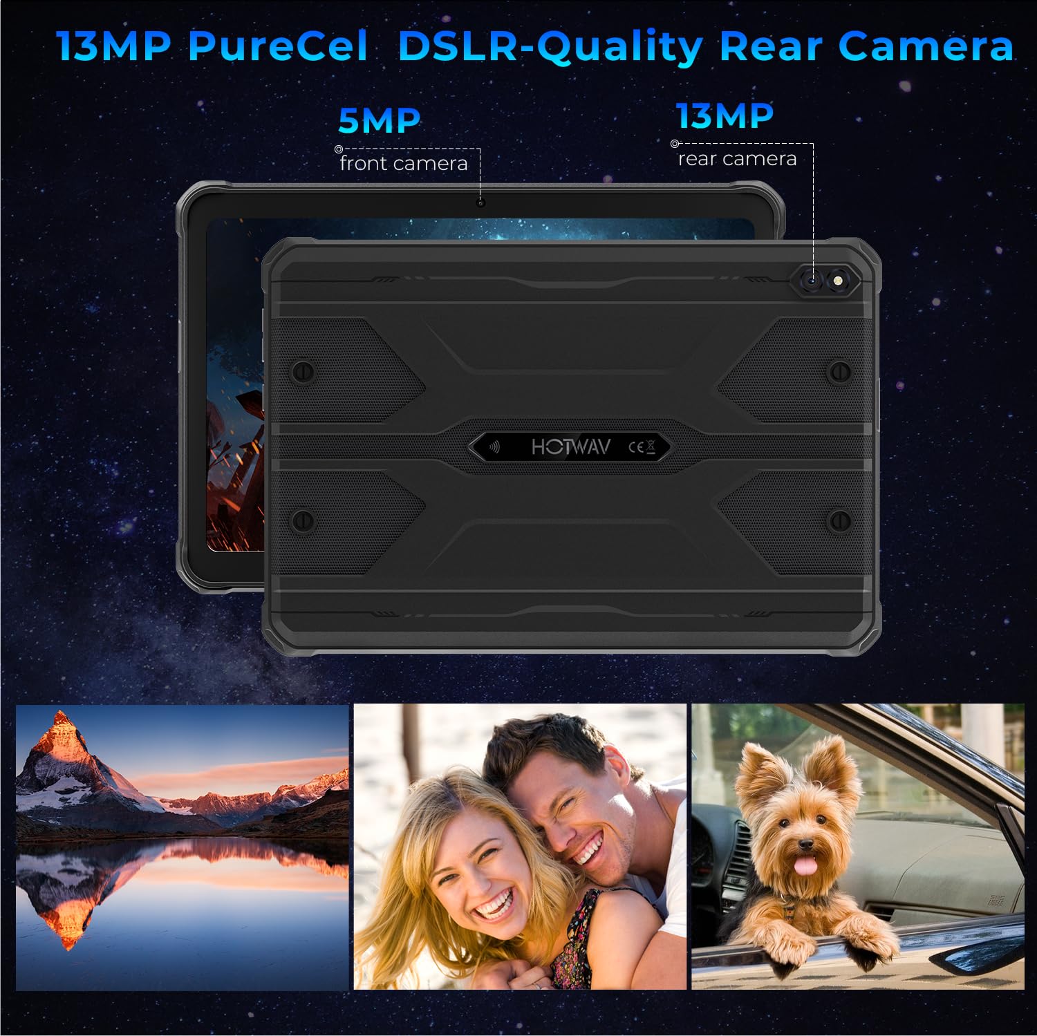 Hotwav R8 Rugged Android 14 Tablet  10.1Inch Hd+ Waterproof Tablet, 10800Mah, 12Gb + 128Gb/Tf 1Tb, 13Mp+5Mp Camera Outdoor Table