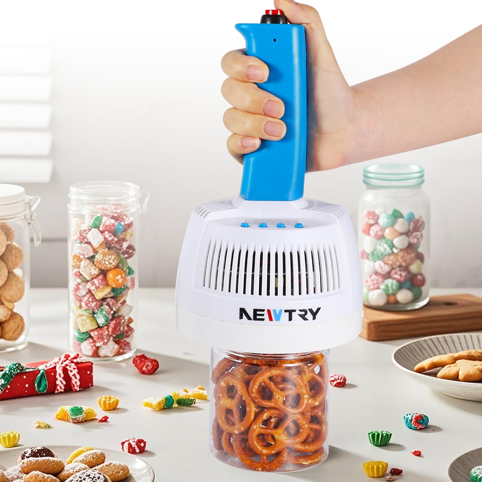 Newtry Induction Sealer Heat Handheld Sealing Machine Diameter 0.79�� 3.94�� Electromagnetic Manual Power & Time Adjustable For Plastic Glass Bottles Caps(110V Us Plug)