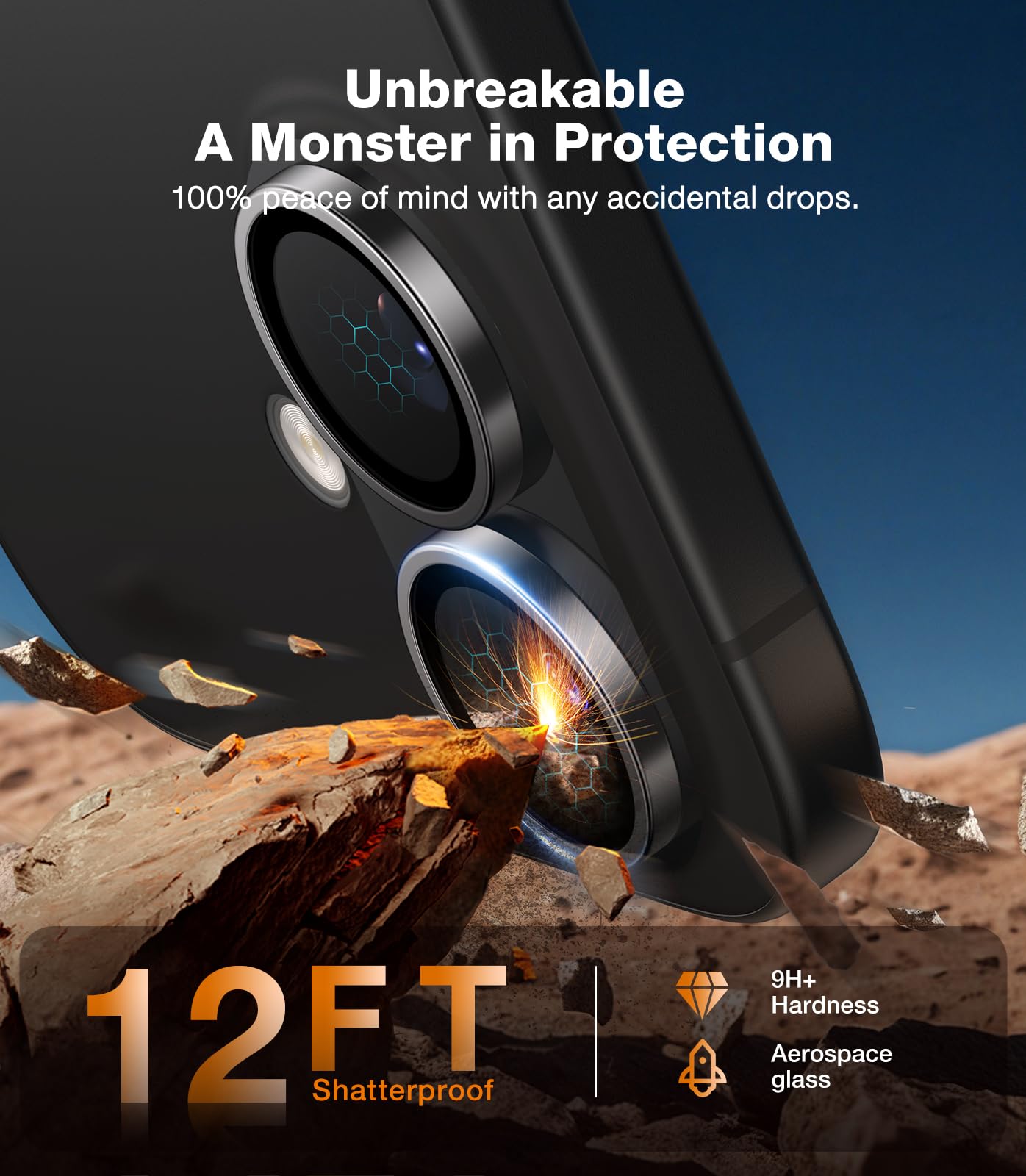 Torras Top Notch Lensguard For Iphone 16/16 Plus Camera Lens Protector [1:1 Invisible Capture Ultra Clarity] Aerospace 9H Temper