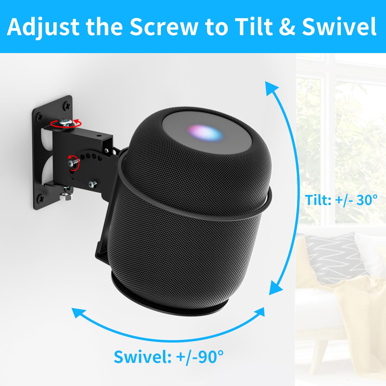 Adjustable Speaker Mount For Homepod 2 Wall Mount Bracket With Dust Proof Cover For Homepod 2Nd Mount   Speaker Mount For Homepo