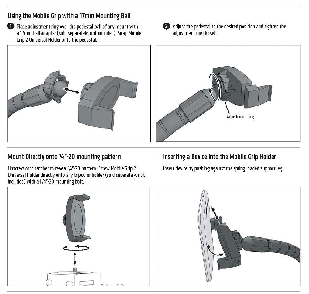 Arkon Mobile Grip 2 Phone Holder For Iphone 7 6S Plus 6 Plus 6S 6 5S Galaxy S7 S6 Note 5 Retail Black