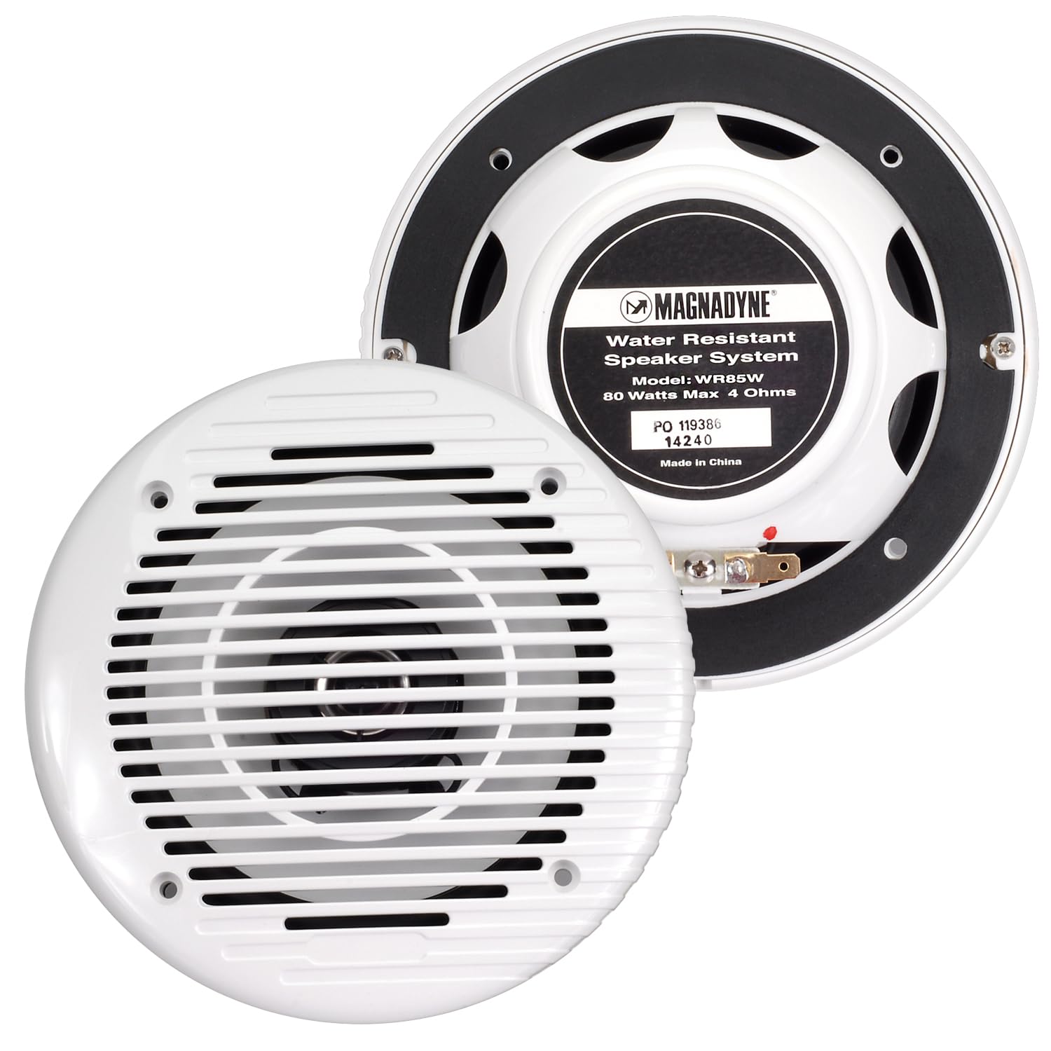 Magnadyne 6.5 Marine and Spa Waterproof Speakers, High-Fidelity Sound, UV and Corrosion Resistant for Boats, RVs, Cars, Hot Tubs