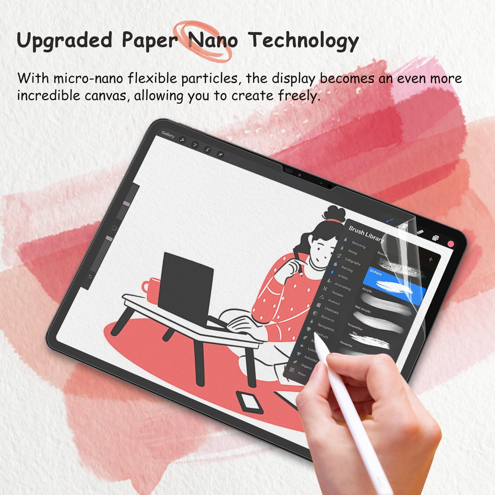 Bersem 2 Pack New Paper Nano Screen Protector Compatible With Ipad Pro 11 Inch 2024 (M4), Matte Pet Film For Paper Art Writing,