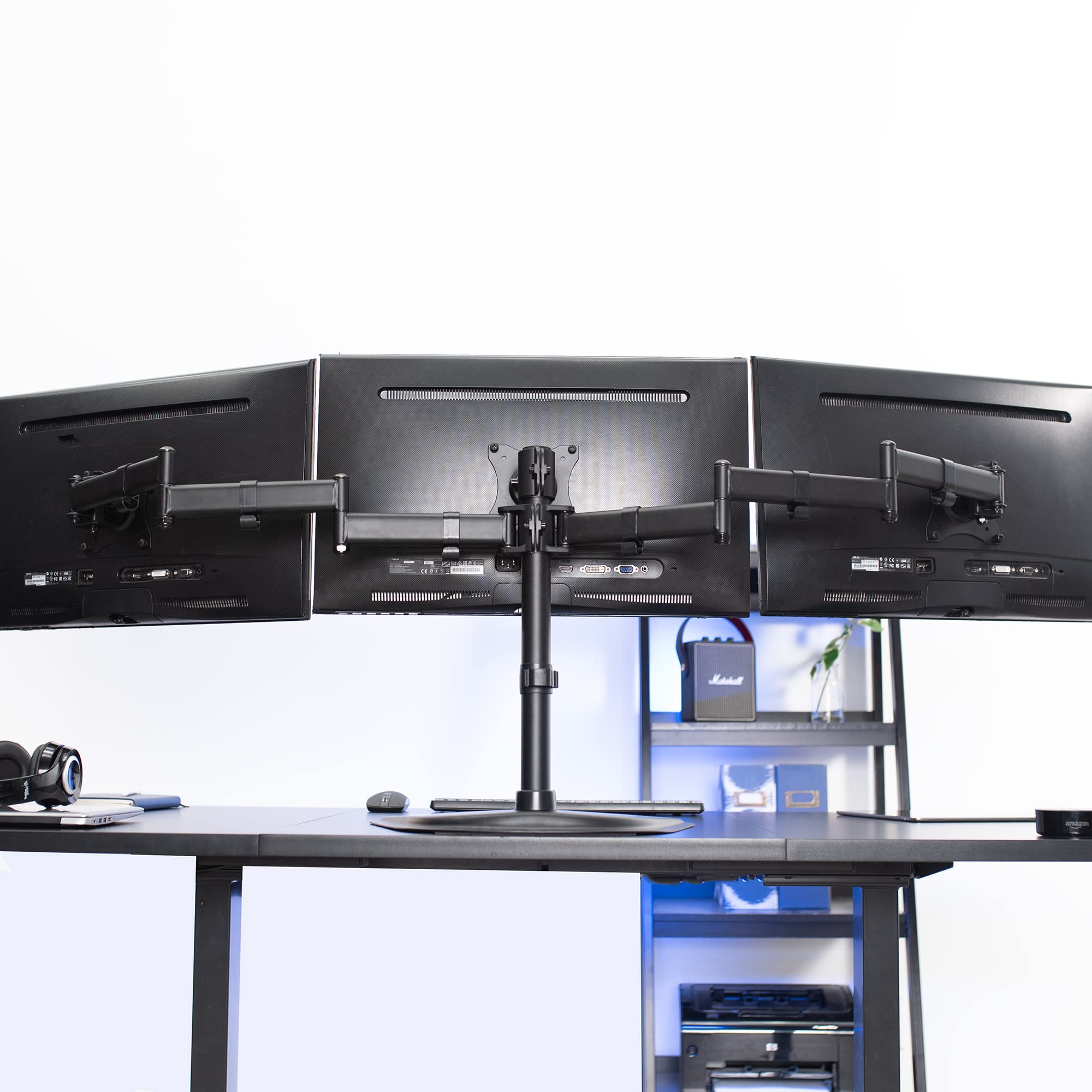 VIVO Triple Monitor Mount Fully Adjustable Desk Free Stand for 3 LCD Screens up to 24 inches STAND V003P