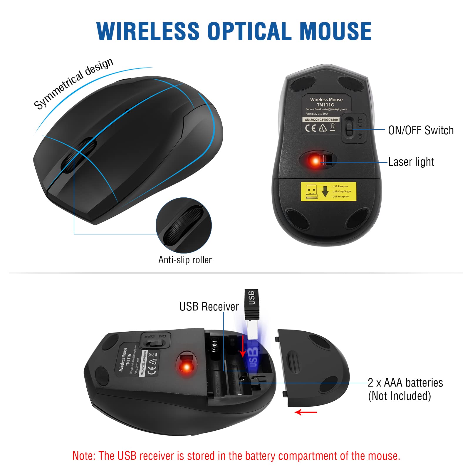 Wireless Keyboard And Mouse Combo, Edjo Full Sized 2.4Ghz Usb Computer Wireless Keyboard And Optical Mouse For Windows, Mac, Lap