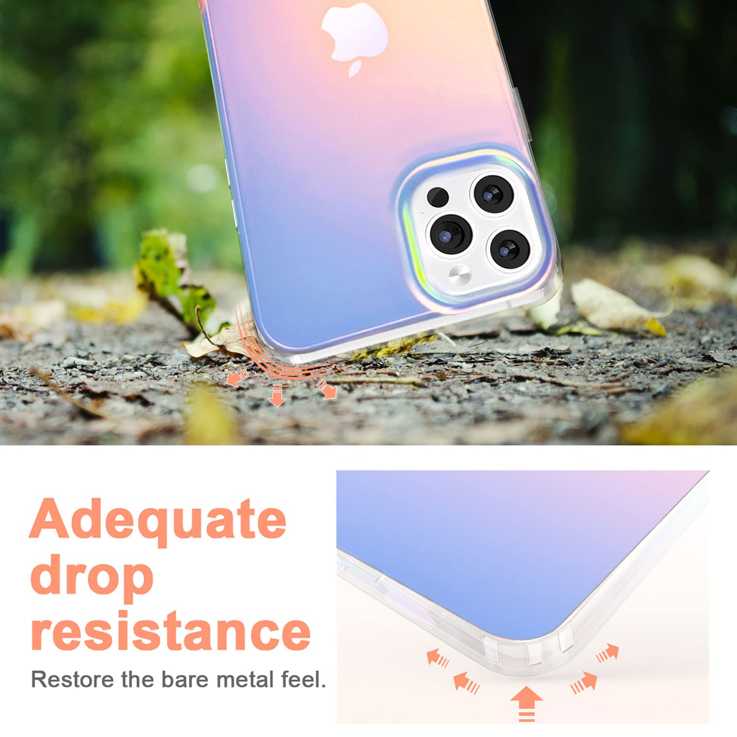 I-MGAE-IN-AR iPhone 13 Pro Phone Case Frosted Laser Glitter Bling Shockproof Holographic Matte 6.1 inch