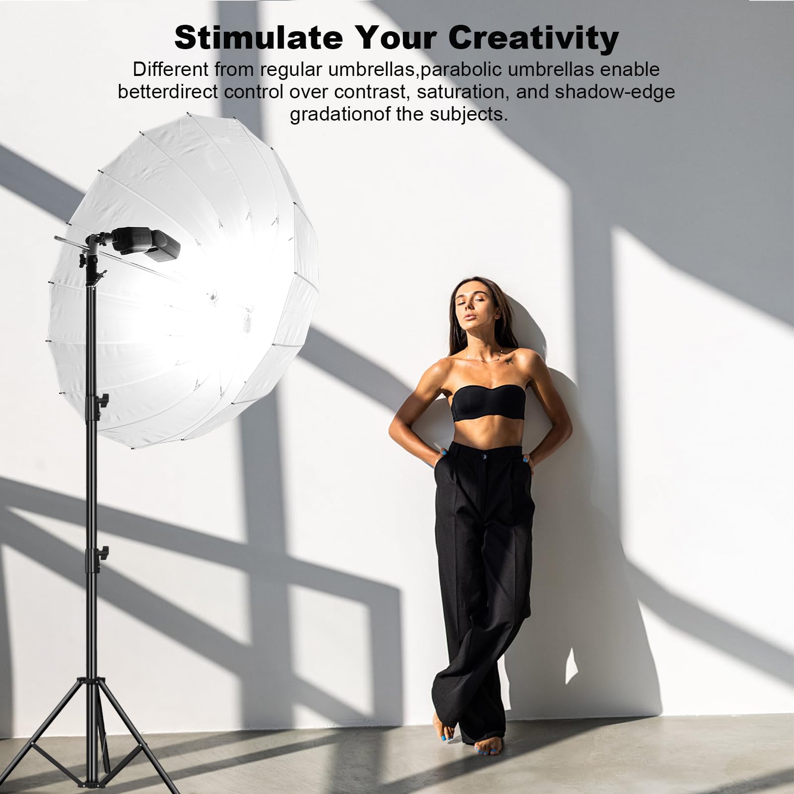 Godox Ub 85D 33.5In/85Cm Parabolic Translucent Umbrella, White Shoot Through Photography Umbrella With Carry Bag Portable For Ve