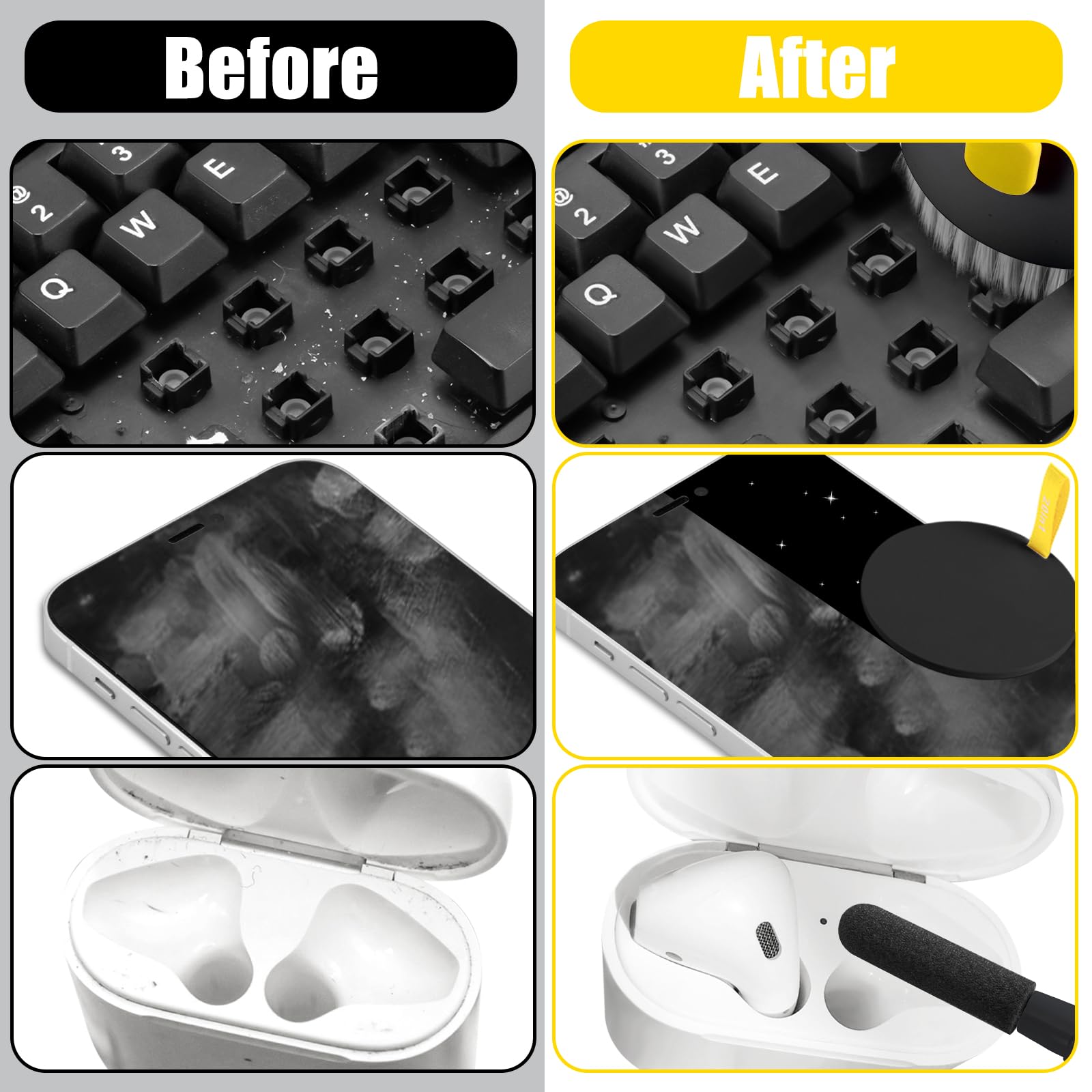 Computer Keyboard Cleaner Kit, Laptop Screen Cleaning Spray For Iphone Airpods Cell Phone Macbook Ipad Pro, 20 In 1 Electronic C