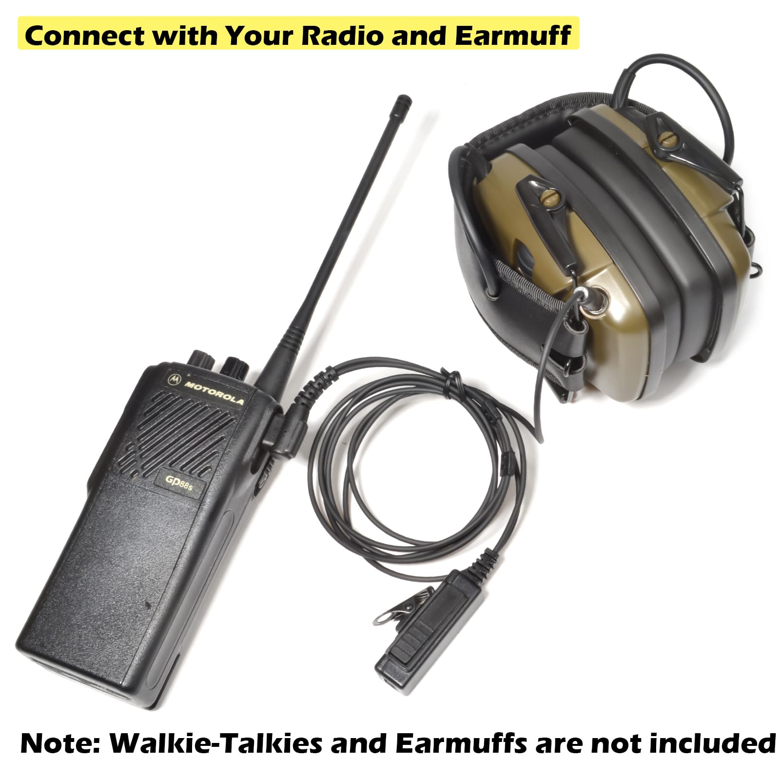 Universal 2 Pin M Type To 3.5Mm Audio Adapter With Ptt(Push To Talk) Compatible With Motorola Cp200 Gp2000 Gp300 Yaesu Ft 4Vr Ft