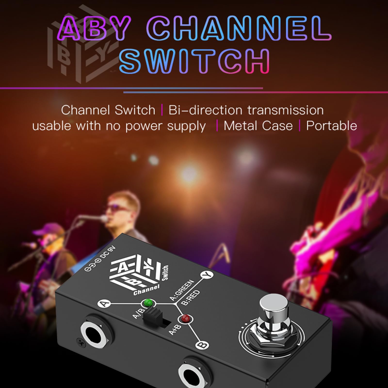 Huiop Effects Pedal, Aby Line Guitar Effect Pedal,Guitar Pedals Aby Box Line Selector Ab Switch Mini Guitar Effect Pedal Bidirec