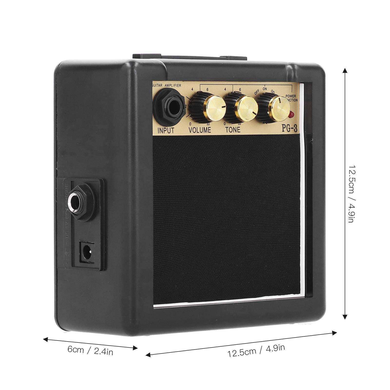Guitar Amplifier, Bass Speaker Mini Guitar Amplifier, Portable Pg 3 3W For Electric Guitar Electric Bass