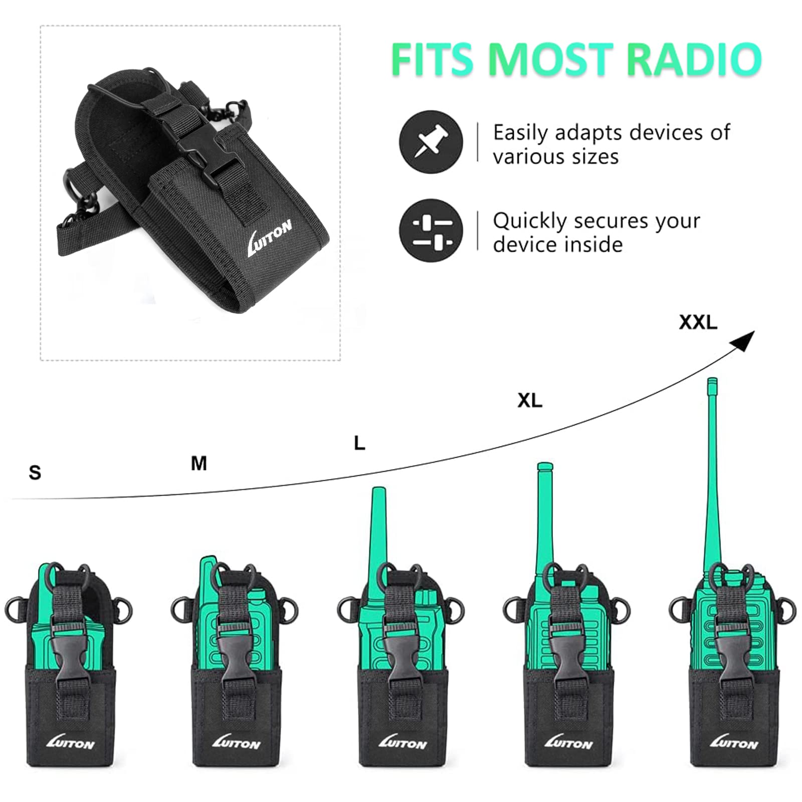 Radio Holster Radio Strap Firefighter Ems Emt Bundle Set Includes Anti Sway Strap For Radio Strap,Radio Holder,Shoulder Strap Fits For Two Way Ham Walkie Talkie Radio Scanner