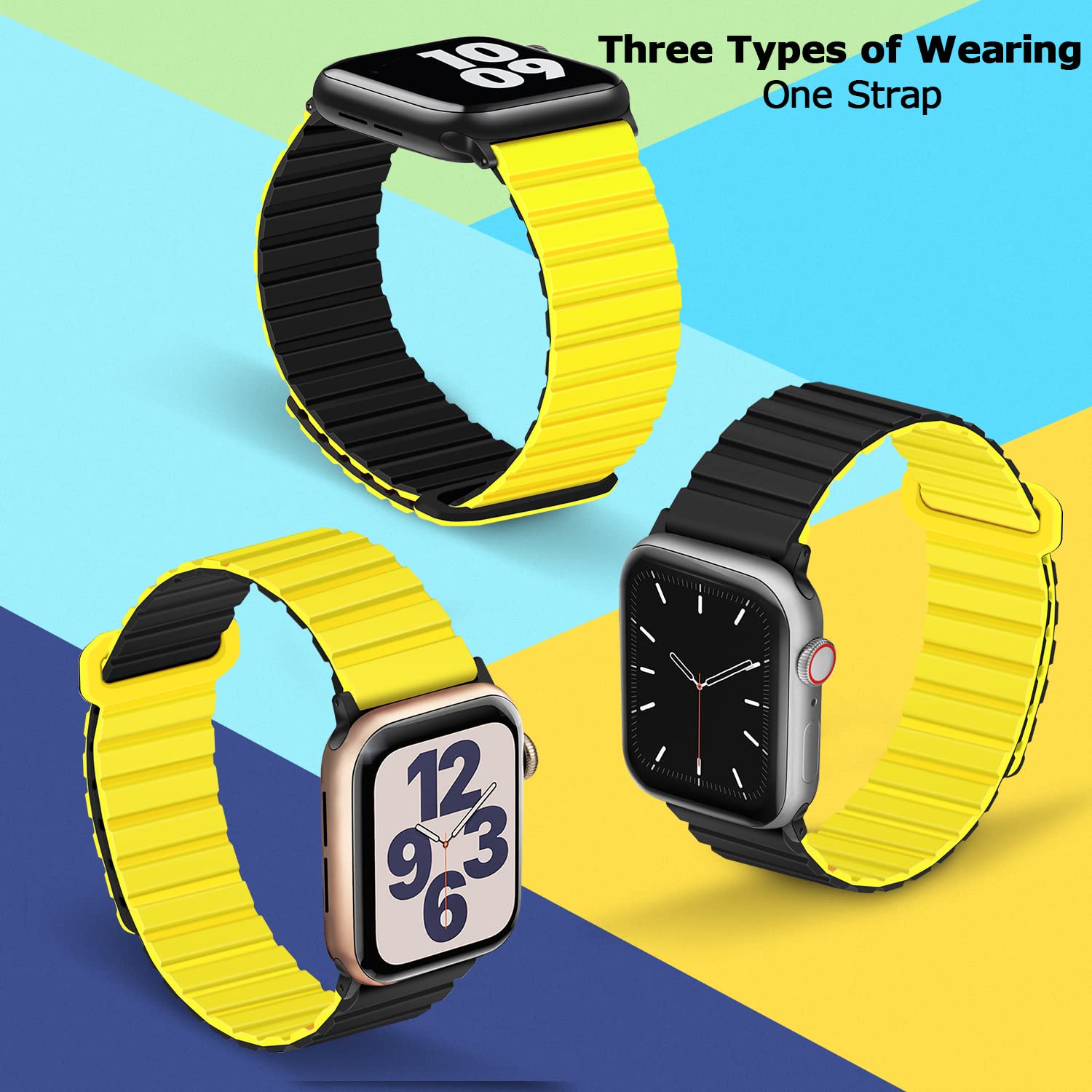 Tasikar Compatible With Apple Watch Band 41Mm 40Mm 38Mm Silicone Magnetic Loop Bands [Double Sided Wearable] Designed For Apple