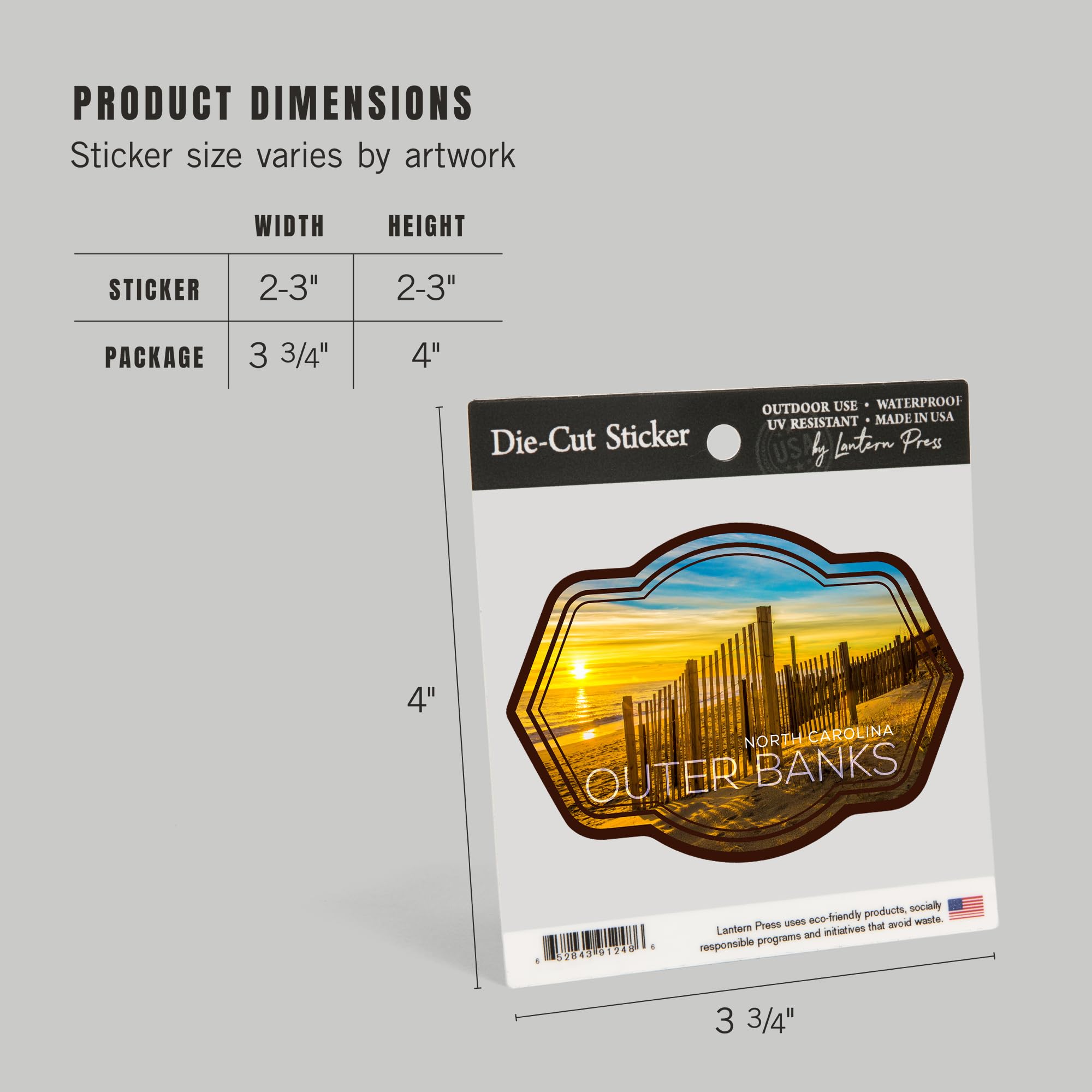 Die Cut Sticker Outer Banks, Dawn Sand Dunes, Photography Vinyl Sticker 1 To 3 Inches (Waterproof Decal For Cars, Water Bottles,