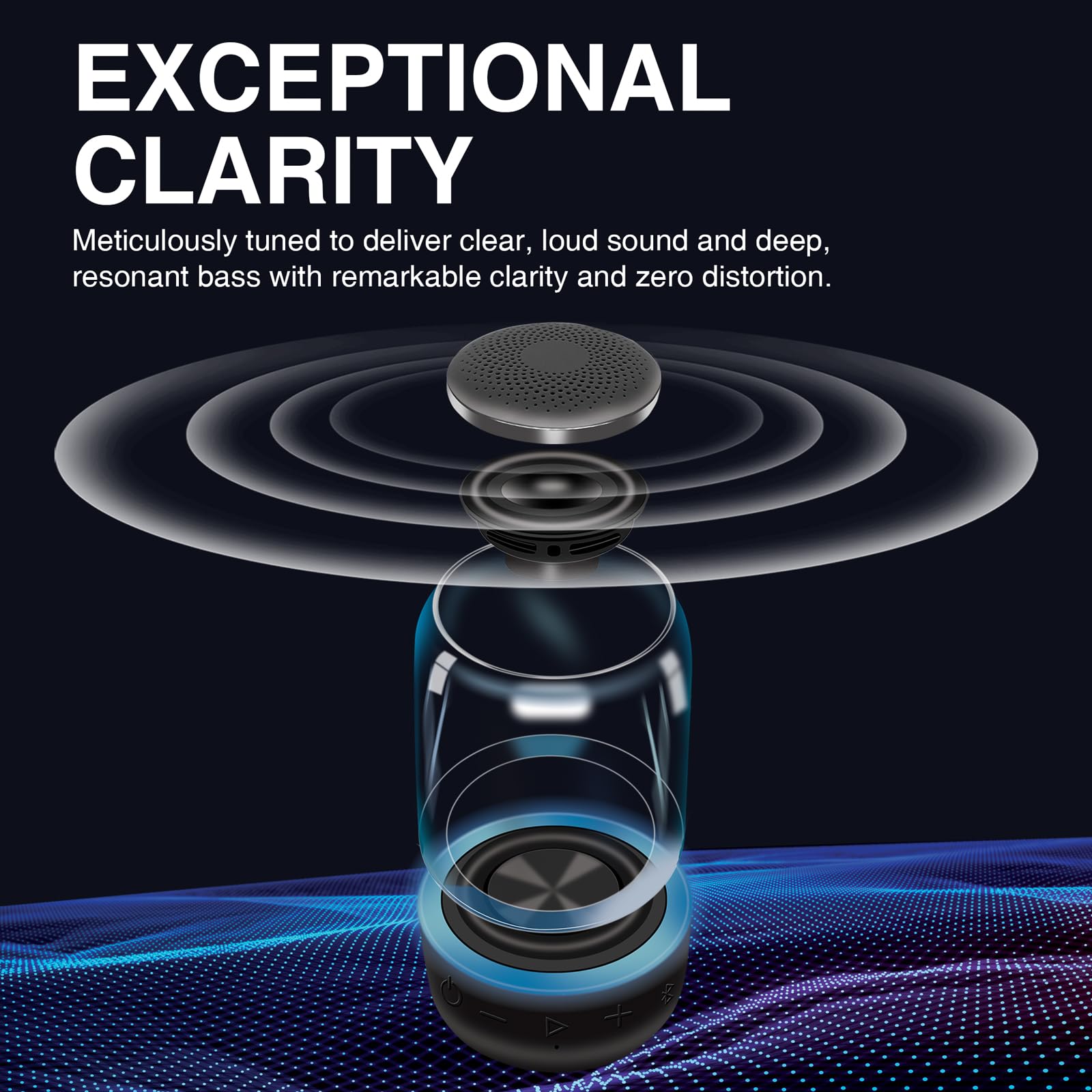 Megatek Portable Bluetooth Speakers (2 Pack) � True Wireless Stereo (Tws) Pair, Vibrant Led Lights, 360� Hd Sound, 12 Hour Playtime, Ipx5 Waterproof � Perfect For Home, Parties, Outdoors, And Travel