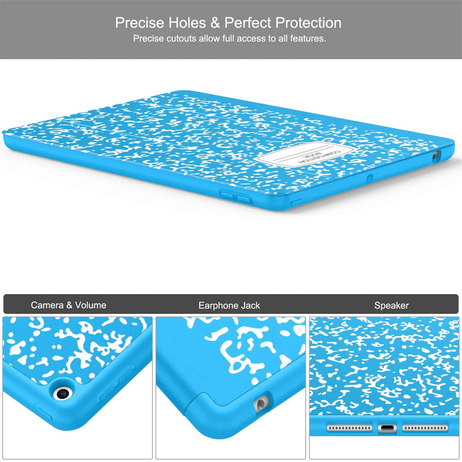 Soke Case For Ipad 9Th Generation 2021/8Th Gen 2020/7Th Gen 2019 With Pencil Holder   Premium Shockproof Case With Soft Tpu Back Cover & Auto Sleep/Wake For Ipad 10.2 Inch, Book Blue