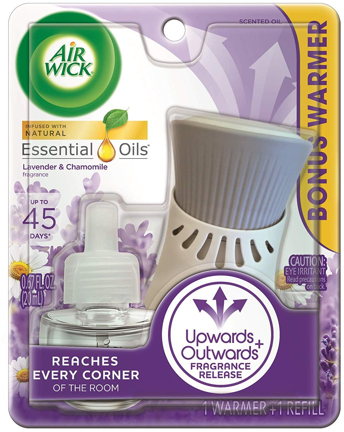 Air Wick Plug In Scented Oil Starter Kit (Warmer + 1 Refill), Lavender & Chamomile, Air Freshener, Essential Oils