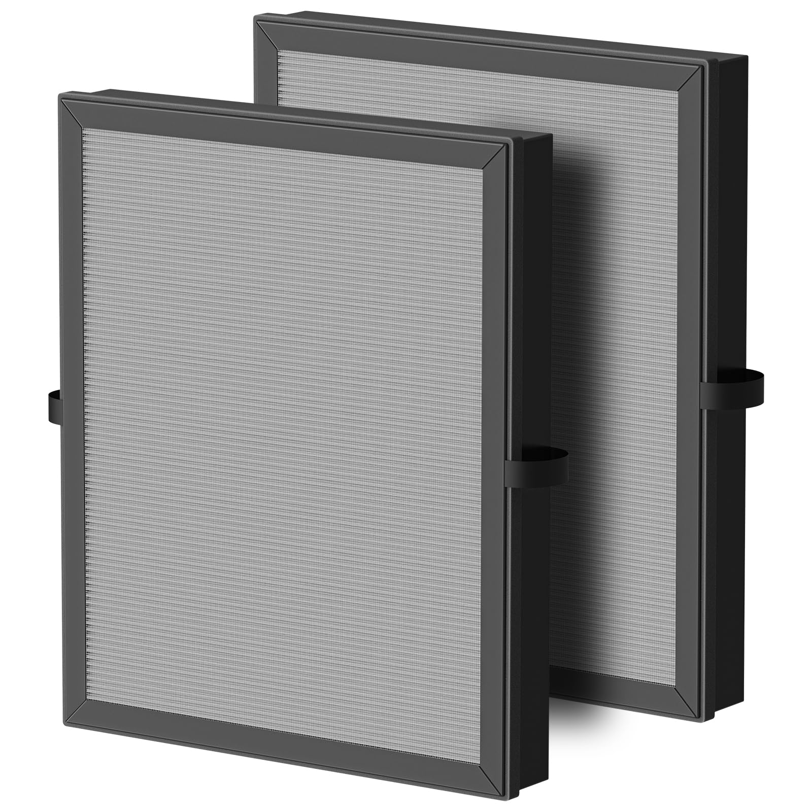 Isingo 2 Pack Air Filter Replacement For Mk 04 Air Purifier, Smoke Rem Oval Material 4 In 1 Ture Hepa With Activated Carbon Mix,