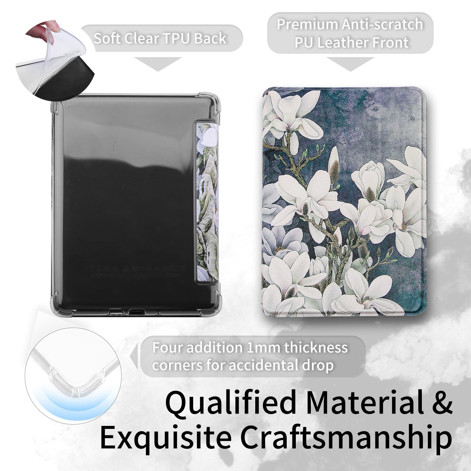 Walnew Case For Kindle Paperwhite 11Th Generation 2021 And Signature Edition,Pu Leather Cover For 6.8'' Kindle & Flexible Soft C