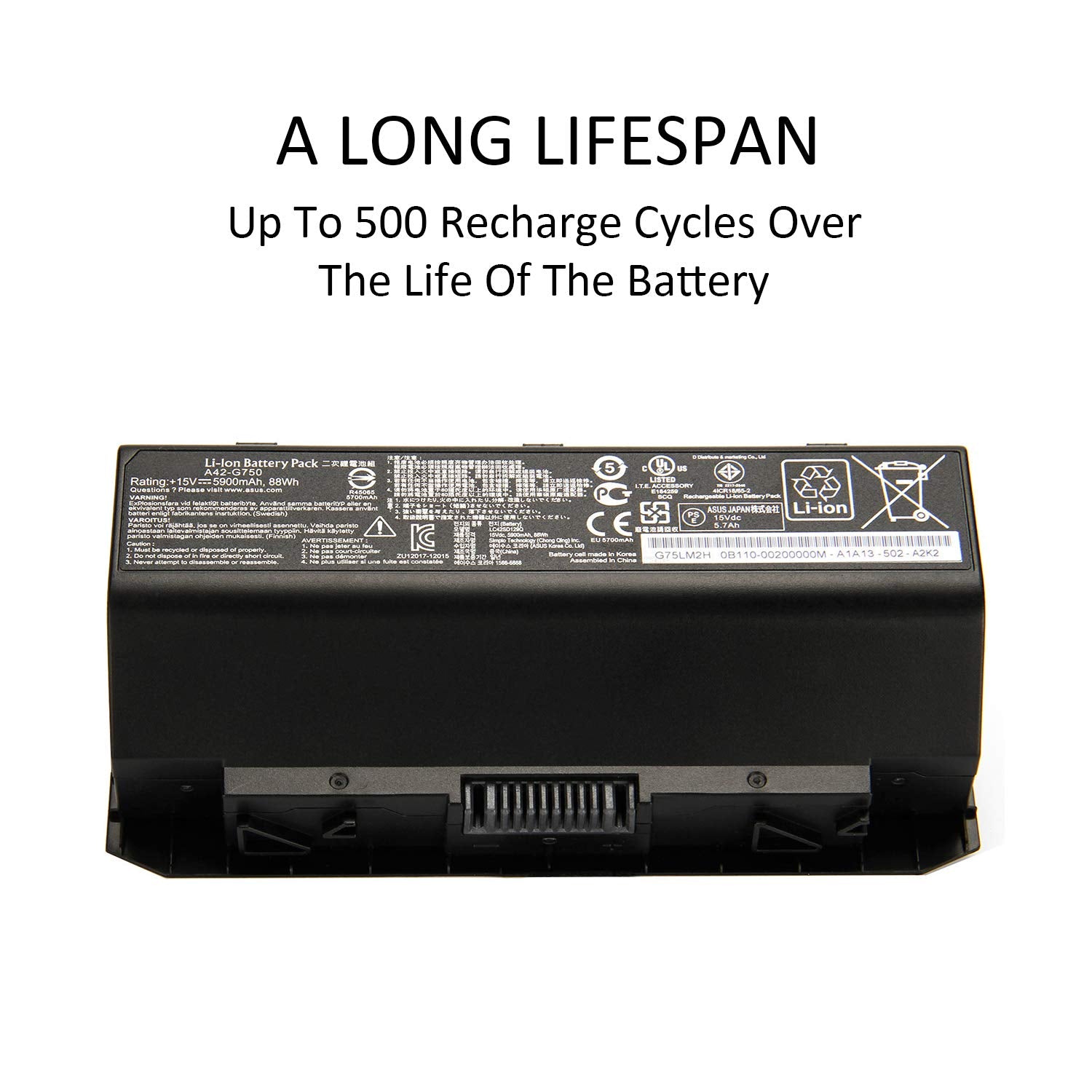 Amanda A42 G750 Battery Replacement For Asus G750 G750J G750Jh G750Jm G750Js G750Jw G750Jx G750Jz Rog Series 0B110 00200000M 15V