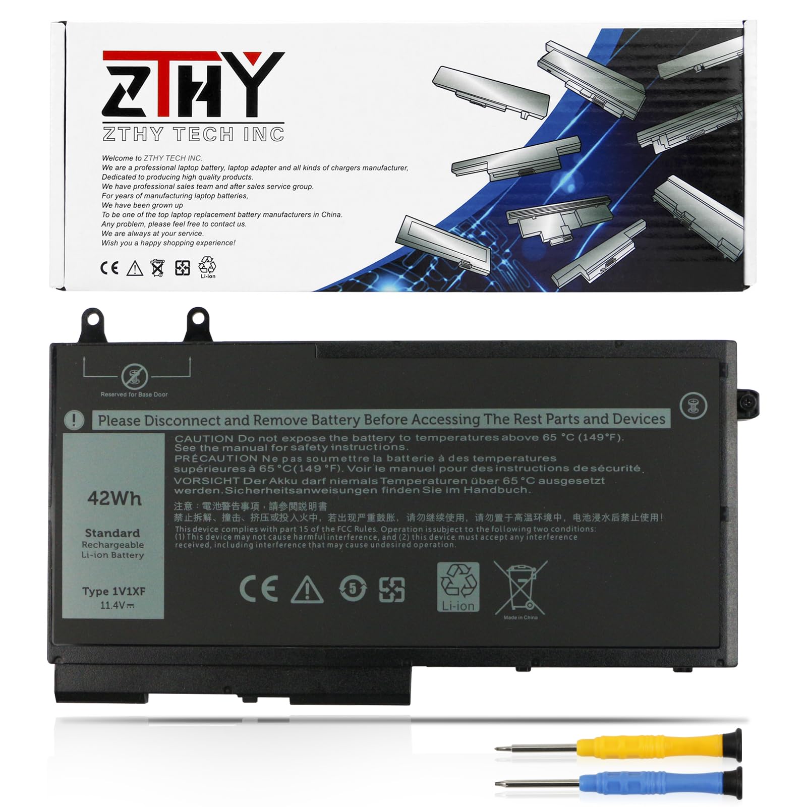 Zthy 1V1Xf Laptop Battery Replacement For Dell Latitude 5400 5410 5500 5510 Precision 3540 3550 Inspiron 7590 7591 7791 2 In 1 S