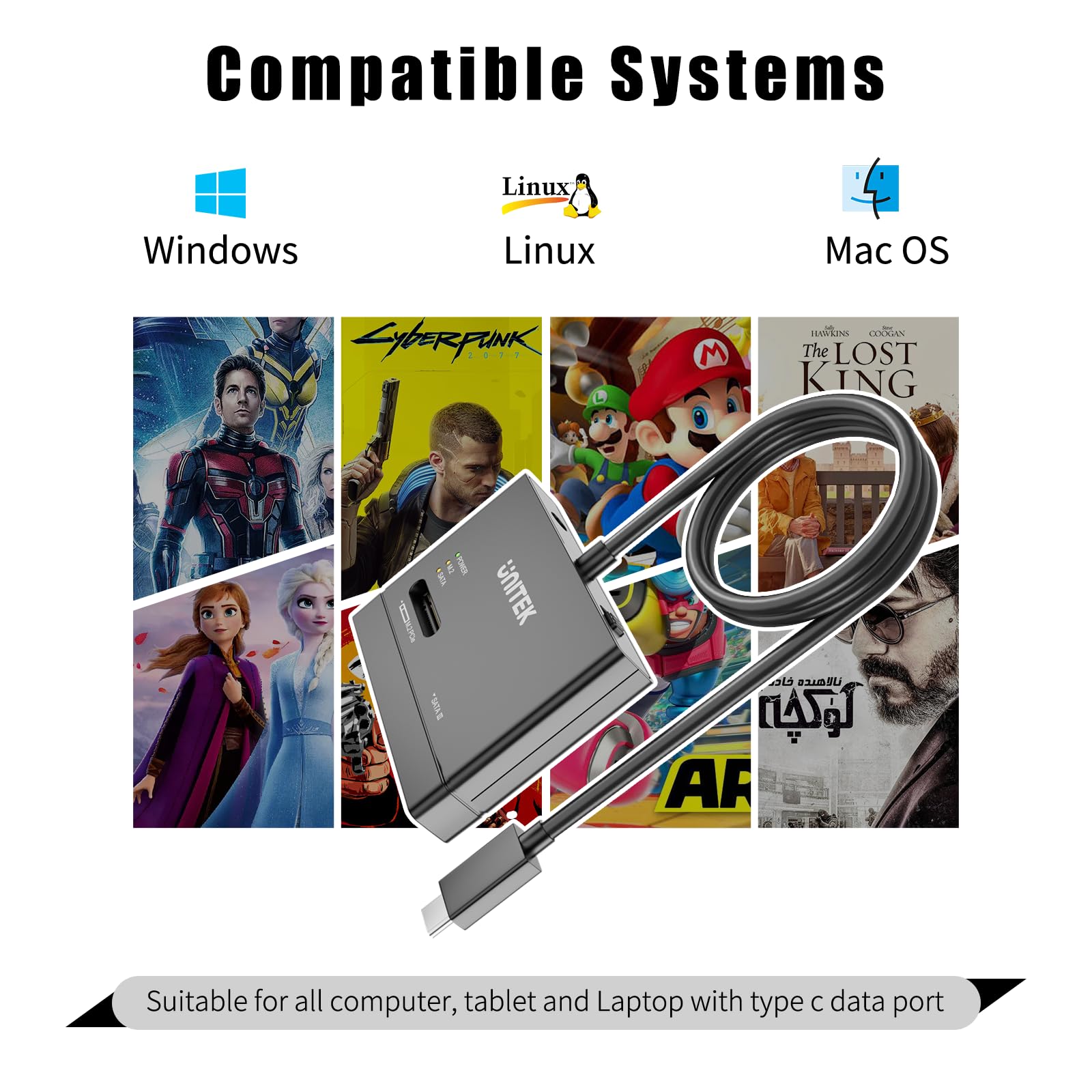 Unitek M.2 Nvme Ssd Enclosure Adapter   10 Gbps Hard Drive Reader Tool Free Pcie Nvme Adapter External Usb 3.2 M2 Sata Case Conv