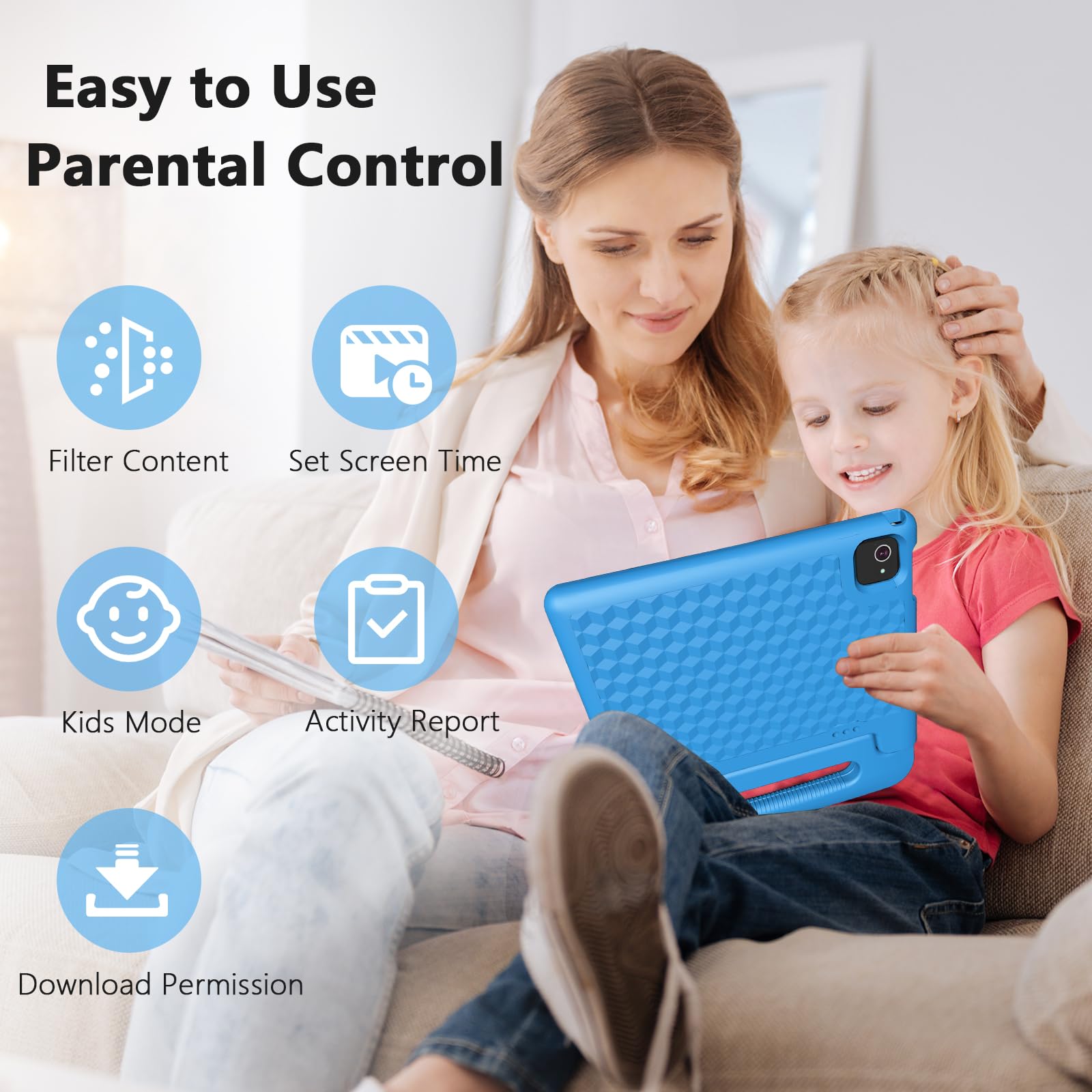 Itdulcet Kids Tablet 10 Inch Android 13, 4Gb Ram+64Gb Rom Toddler Tablet For Children Teen, 2.4G & 5G Wifi, Dual Camera, 10.1''