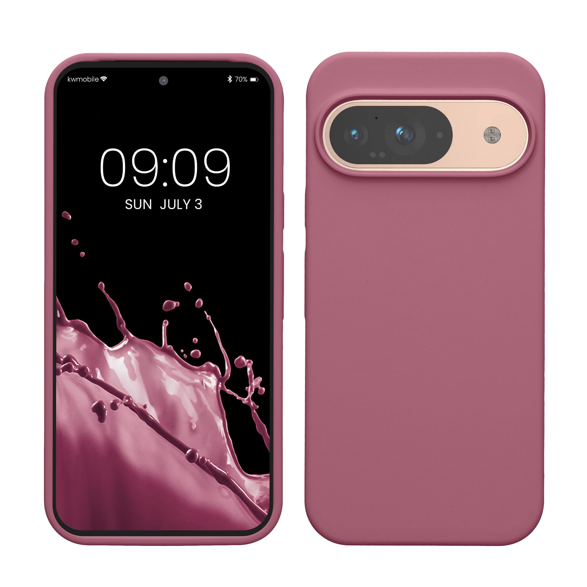 kwmobile Case Compatible with Google Pixel 9 / Pixel 9 Pro Case - TPU Silicone Phone Cover with Soft Finish - Orchid Violet