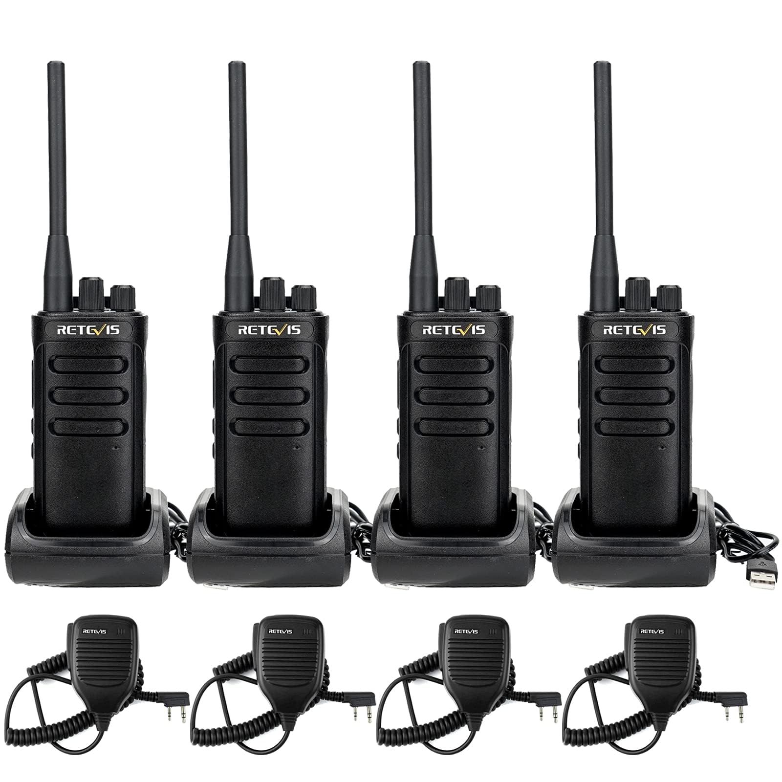 Retevis RB85 Long Range 2 Way Radio,Professional Walie Talkies with Shoulder Mic,Long Distance Two Way Radios Rechargeable,Noise