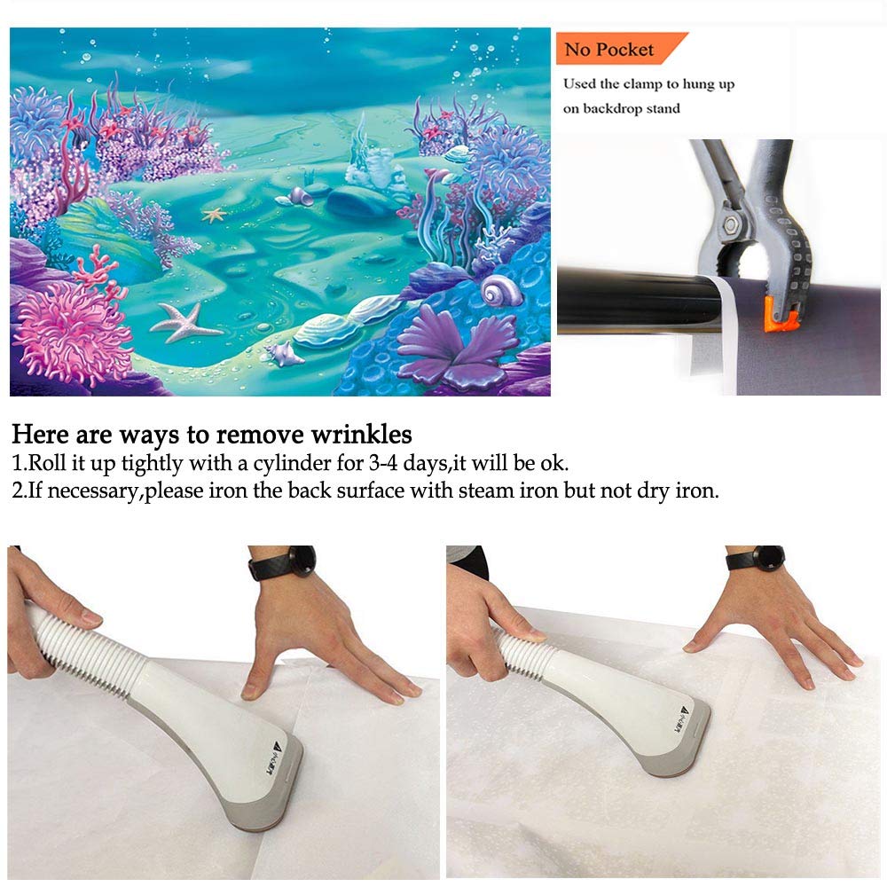 Avezano Under The Sea Mermaid Backdrop Deep Blue Sea Castle Shell Photography Background Child Kids Mermaid Themed Birthday Part