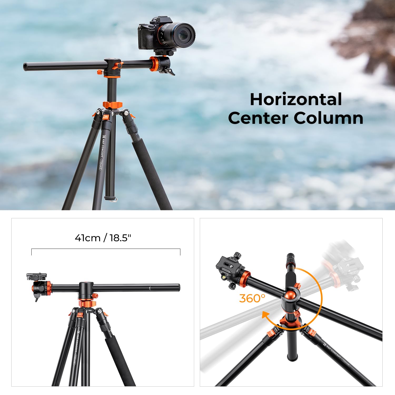 K&F Concept 94 Inch Camera Tripods 4 Section Ultra High Aluminum Professional Detachable Monopod Tripod With 360 Degree Ball Head Quick Release Plate For Dslr Slr Cameras T254A8+Bh 28L (Sa254T1)