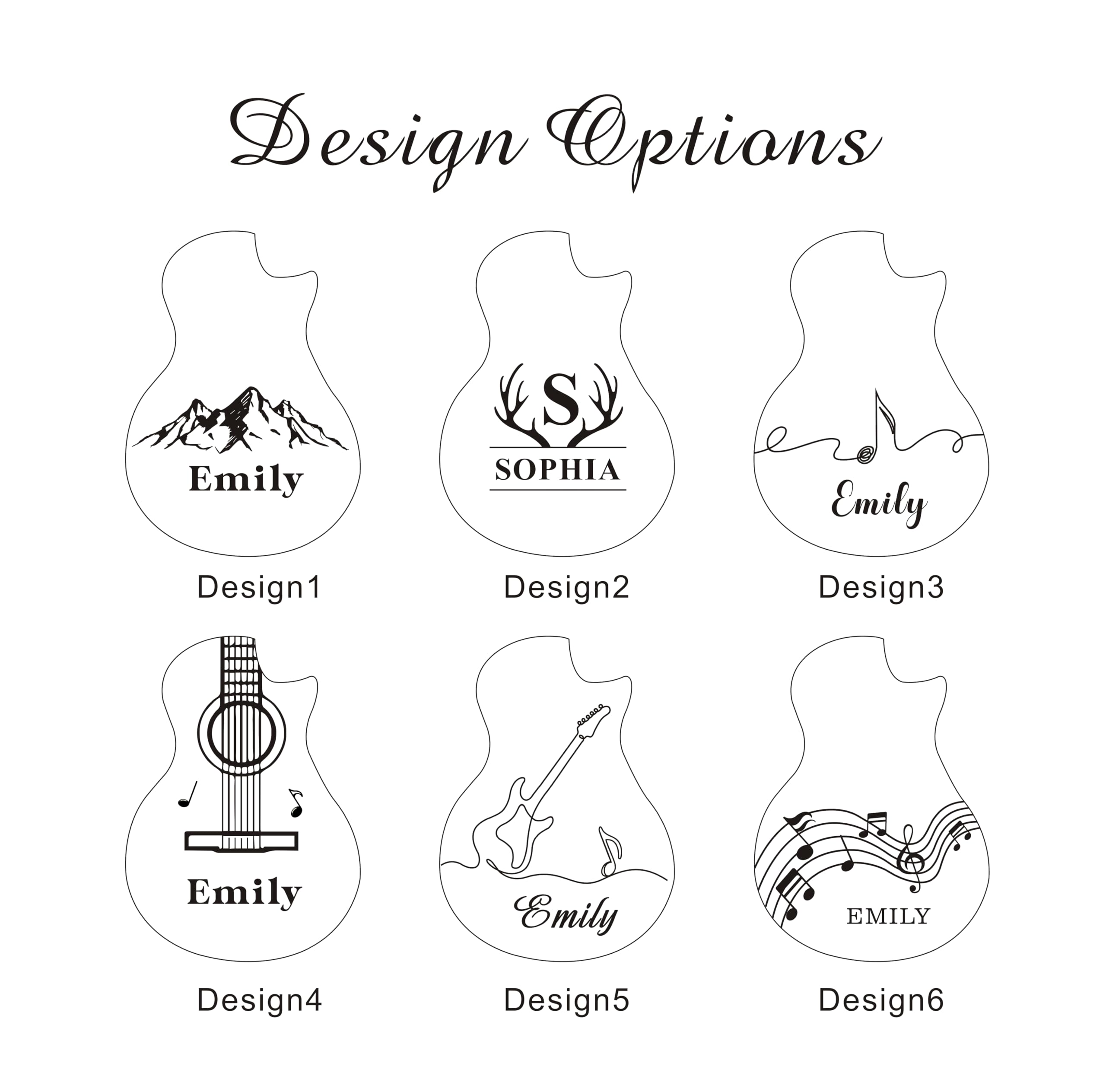 Edsg Personalized Guitar Pick Holder Engraved Wooden Guitar Picks Holder Custom Guitar Pick Case Box Gifts For Men Him Birthday