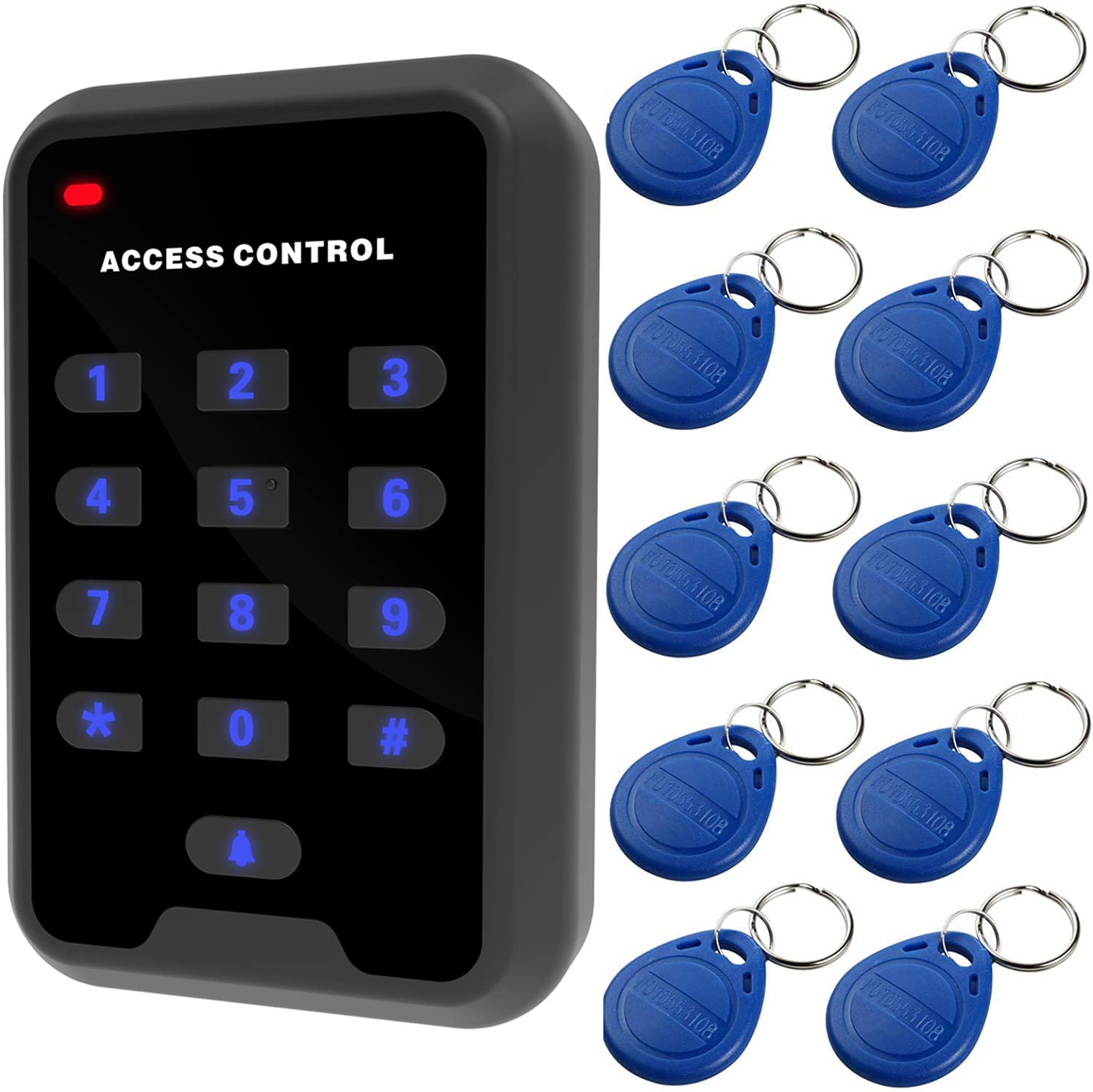 Uhppote 125Khz Rfid Standalone Door Access Control Keypad Support 1000 Card Users + 10Pcs Keyfobs
