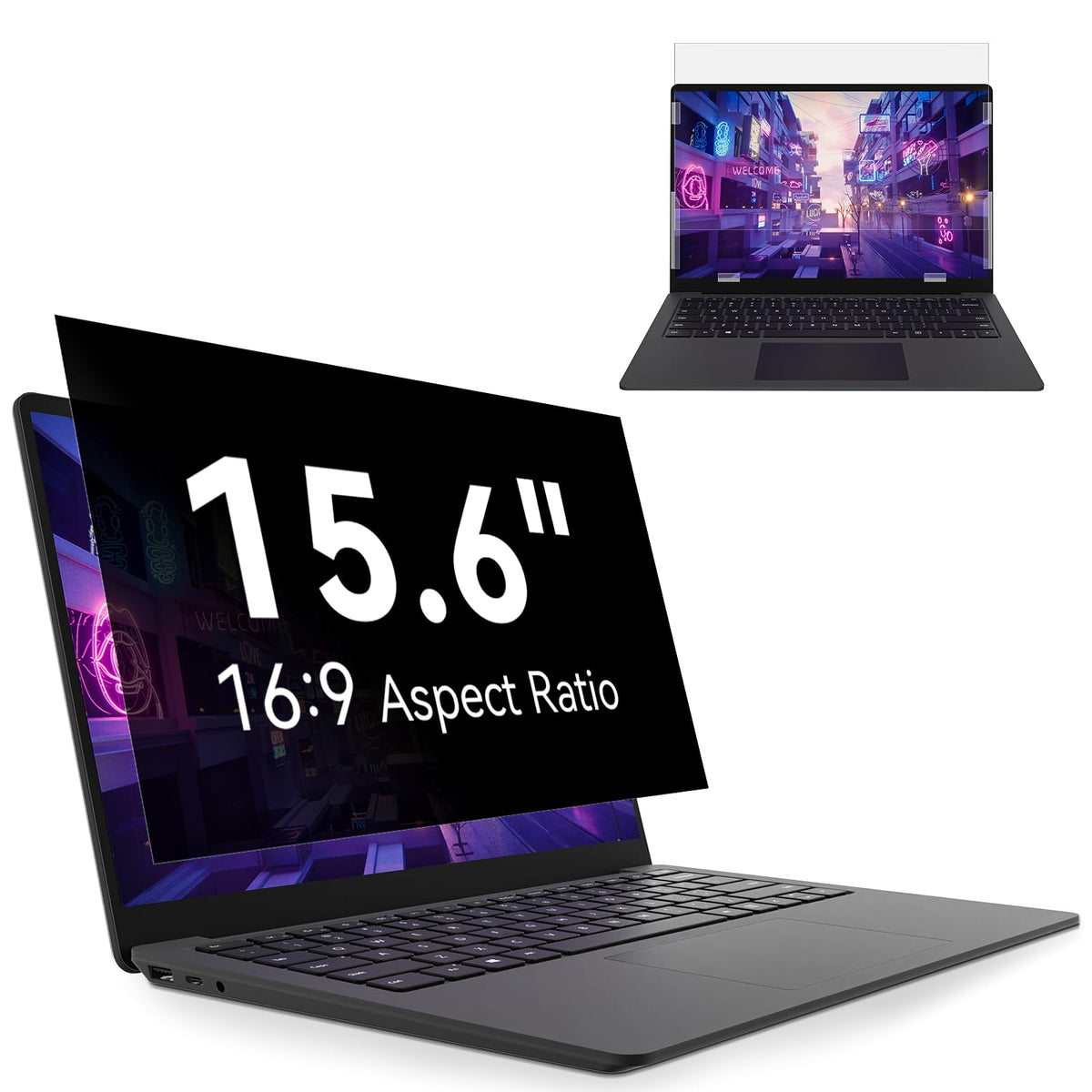 Laptop Privacy Screen 15.6 Inch Compatible With Hp/Dell/Acer/Samsung/Asus/Lenovo/Toshiba,16:9 Aspect Removable Anti Glare Blue L