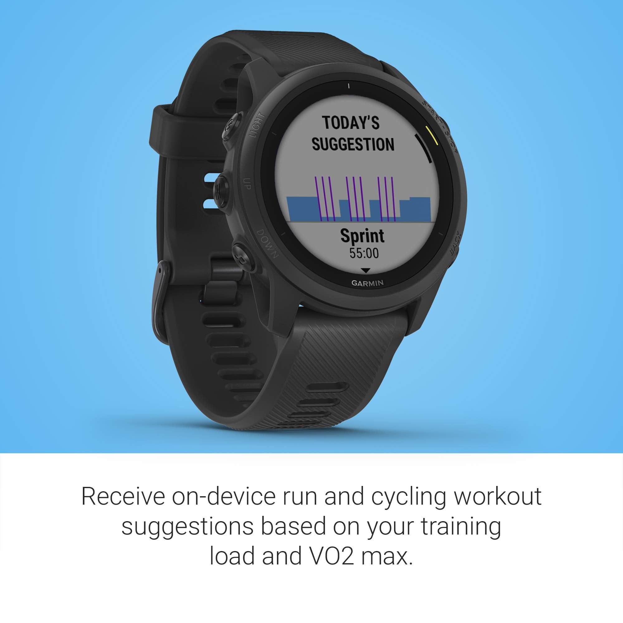 Garmin Forerunner 745, Gps Running Watch, Detailed Training Stats And On Device Workouts, Essential Smartwatch Functions, Black