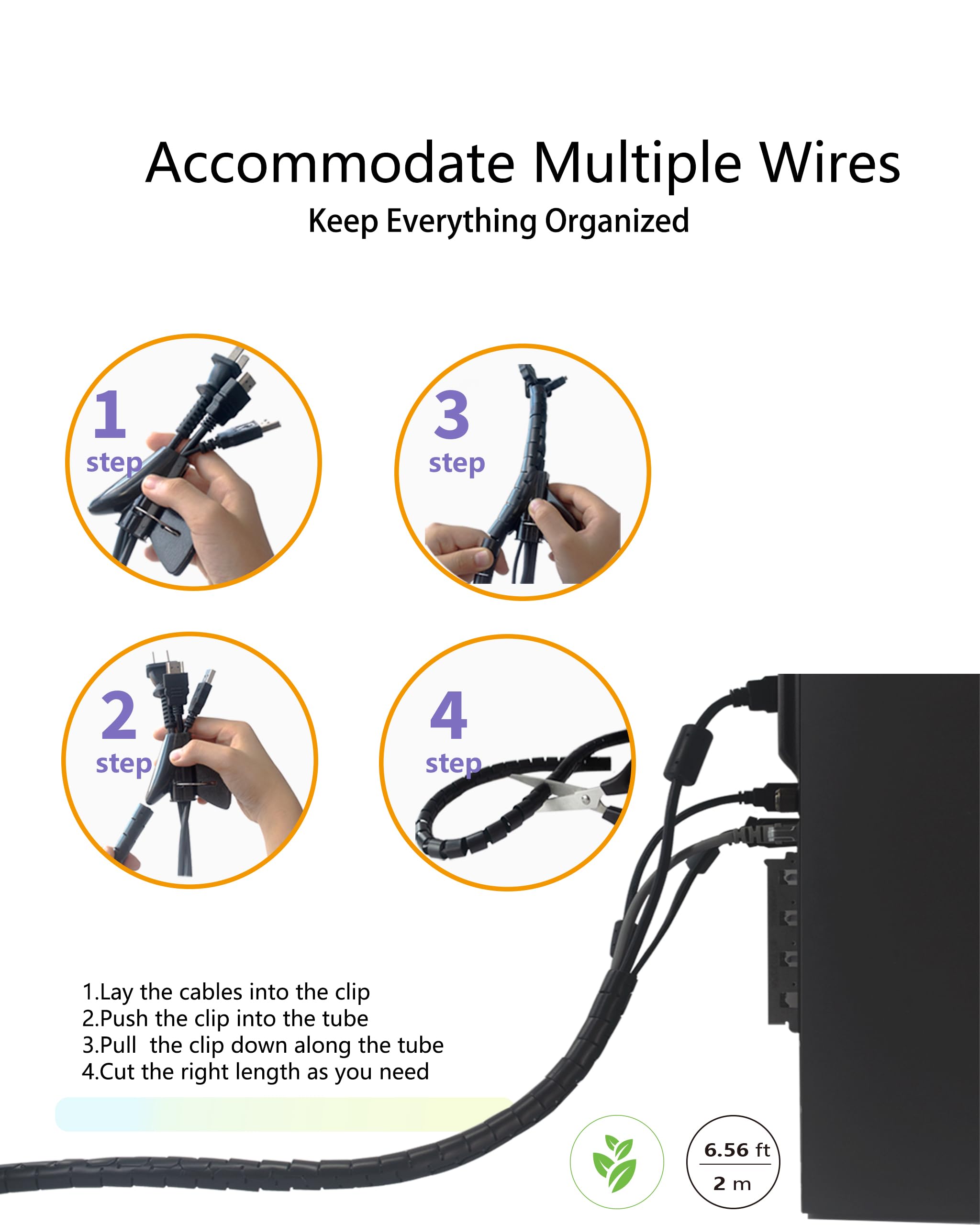 Bicafa 6 Pack Desk Grommet 50Mm (1.97 Inch)Wire Cord Cable Desk Hole Cover With Bi Metal Hole Saw Kit And Cord Wire Wrap Coiled
