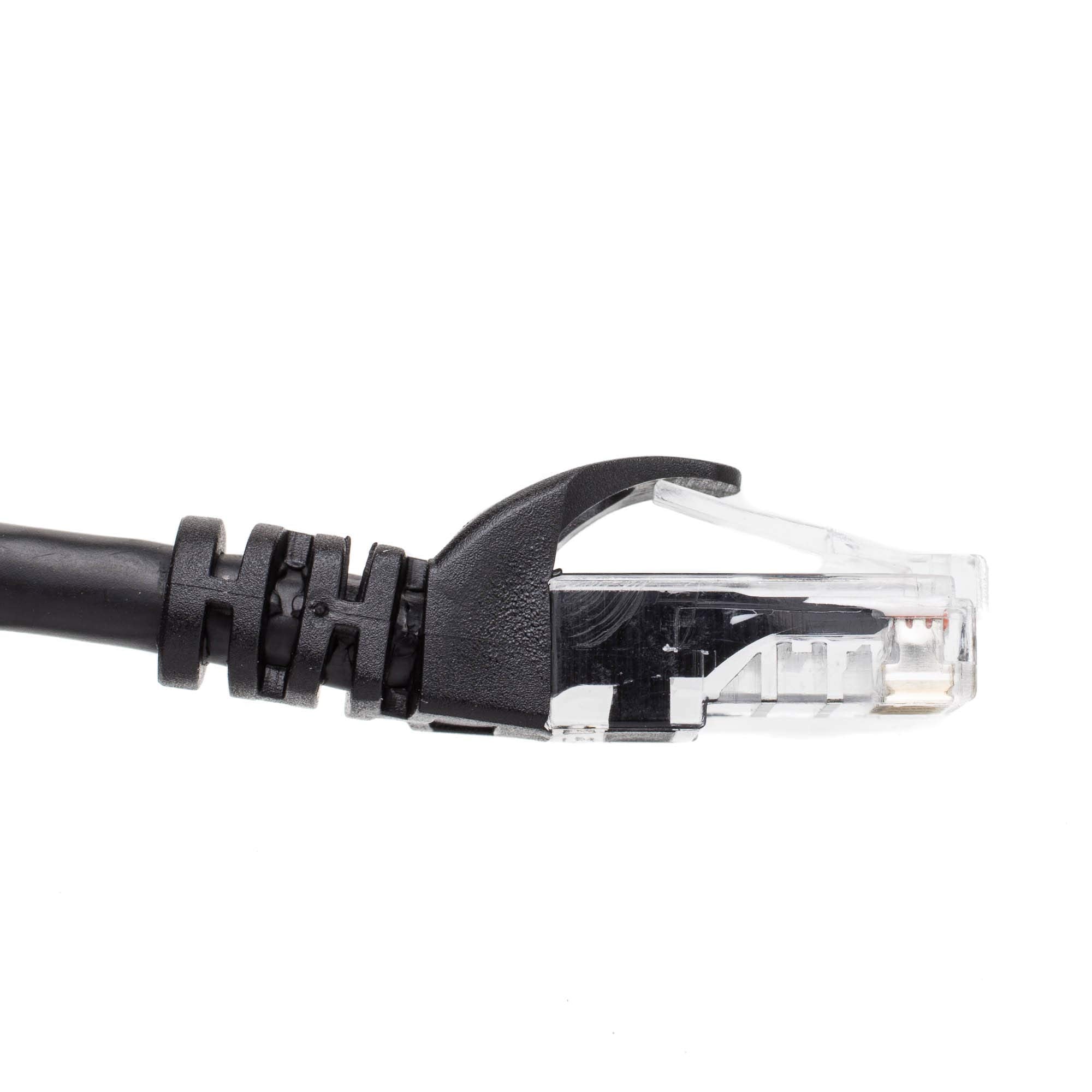 Cat6 Black Copper Ethernet Patch Cable, Finger Boot, Poe Compliant, 6 Inch