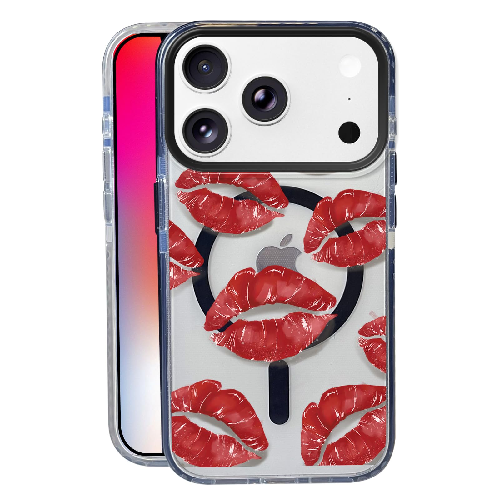 Nimeey Lipstick Kisses for iPhone 17 Pro Max Case,MagSafe Compatible,Matte Soft Slim Shockproof Cover,Anti-Fingerprint,Anti-Yell