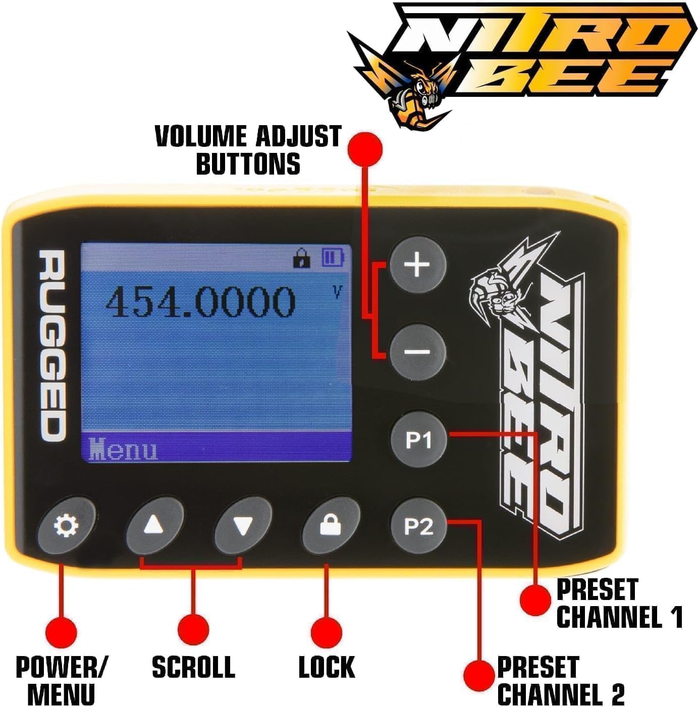 Rugged Radios Nitro Bee Xtreme Single Channel Uhf Race Receiver