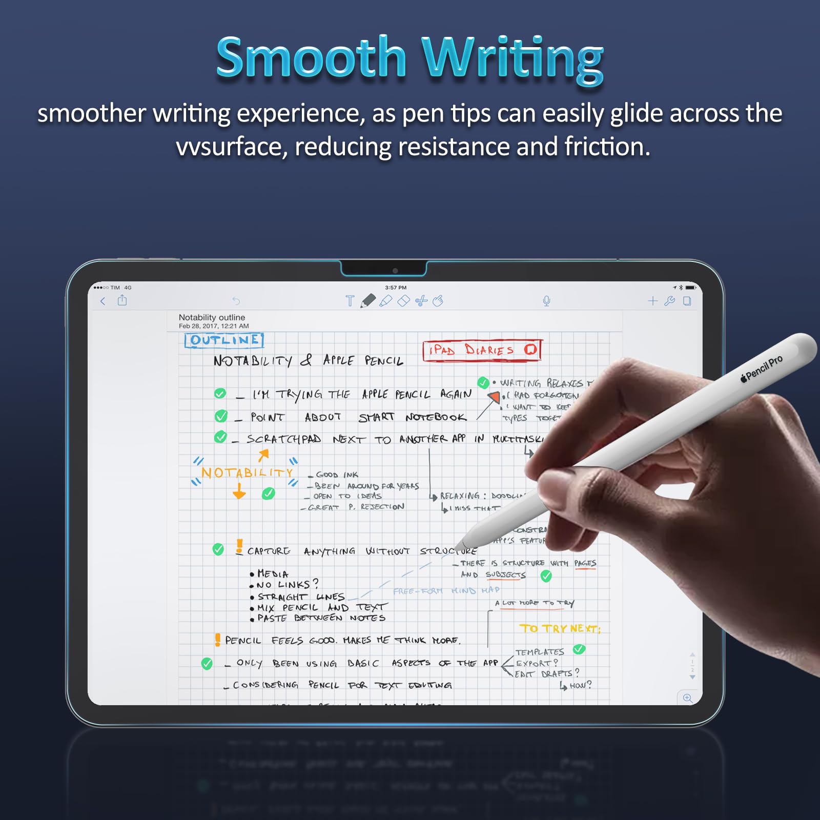 Ambison [2 Pack Tempered Papered Glass Screen Protector For Ipad Air 11 M2 2024&Ipad 10Th Generation 10.9Inch 2022, Smooth/Anti Glare,/9H Tempered Glass Film With Alignment Frame/Writing As Paper With Matte Glass Surface